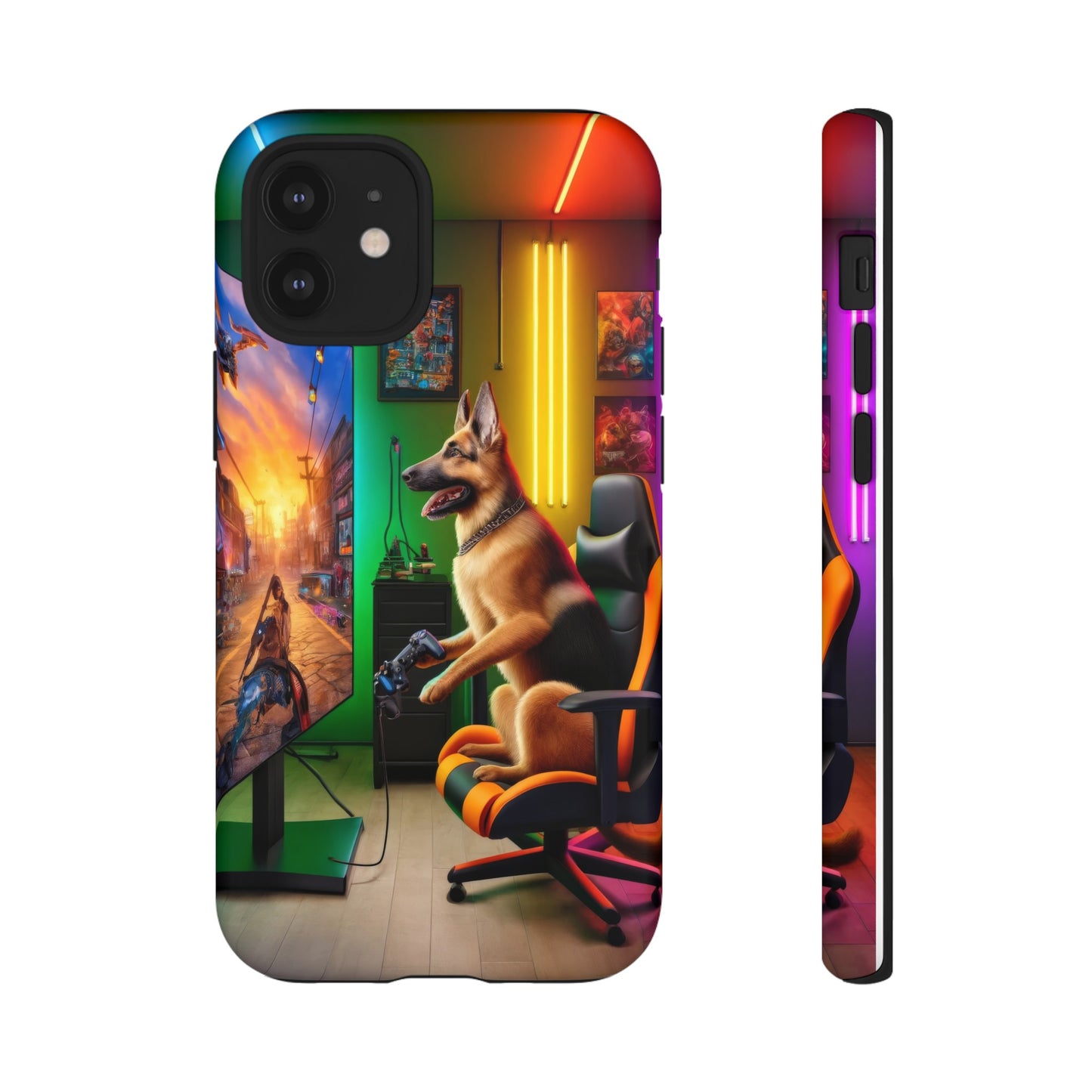 German Shepherd Playing Video Games Phone Case