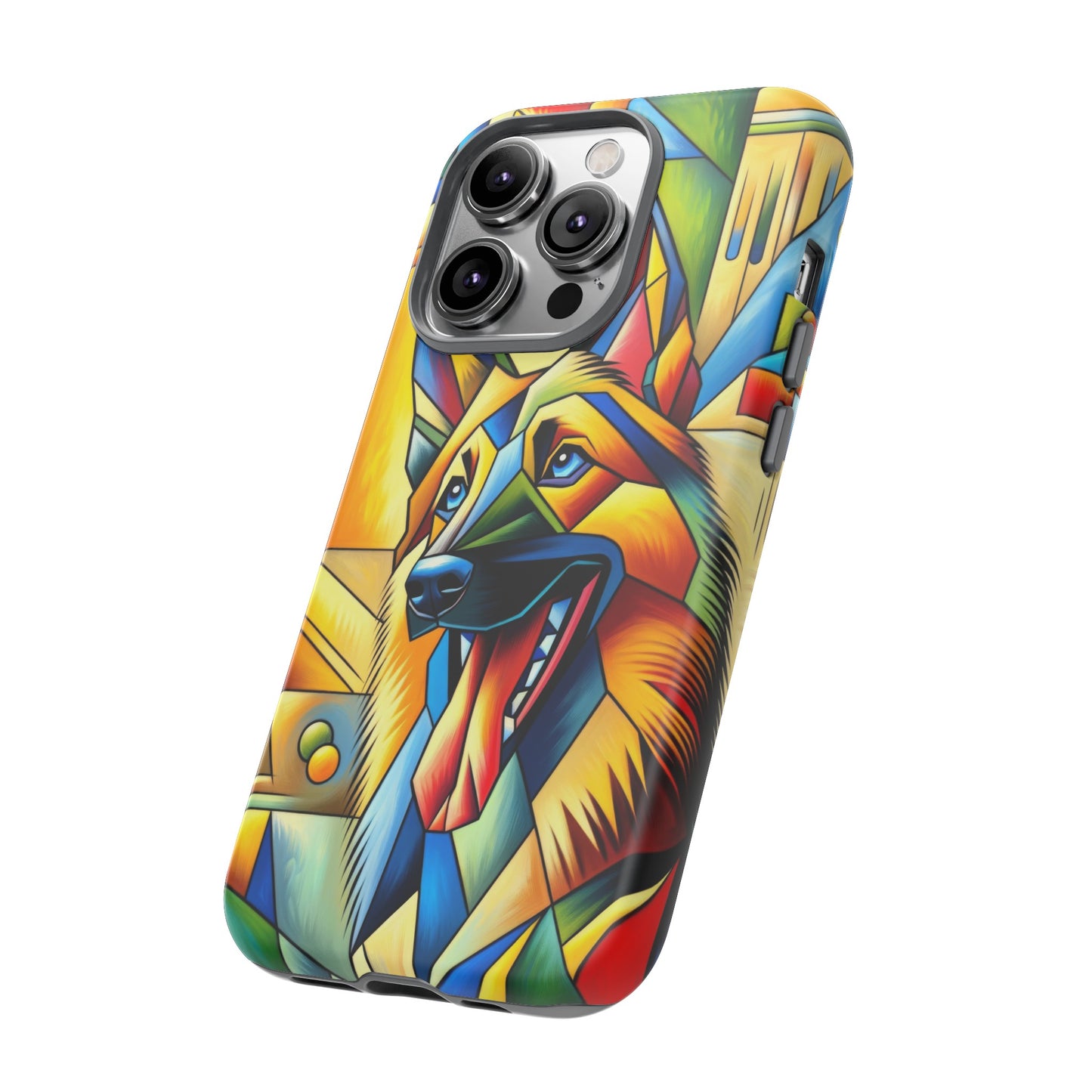 German Shepherd in Cubism Tough Phone Case