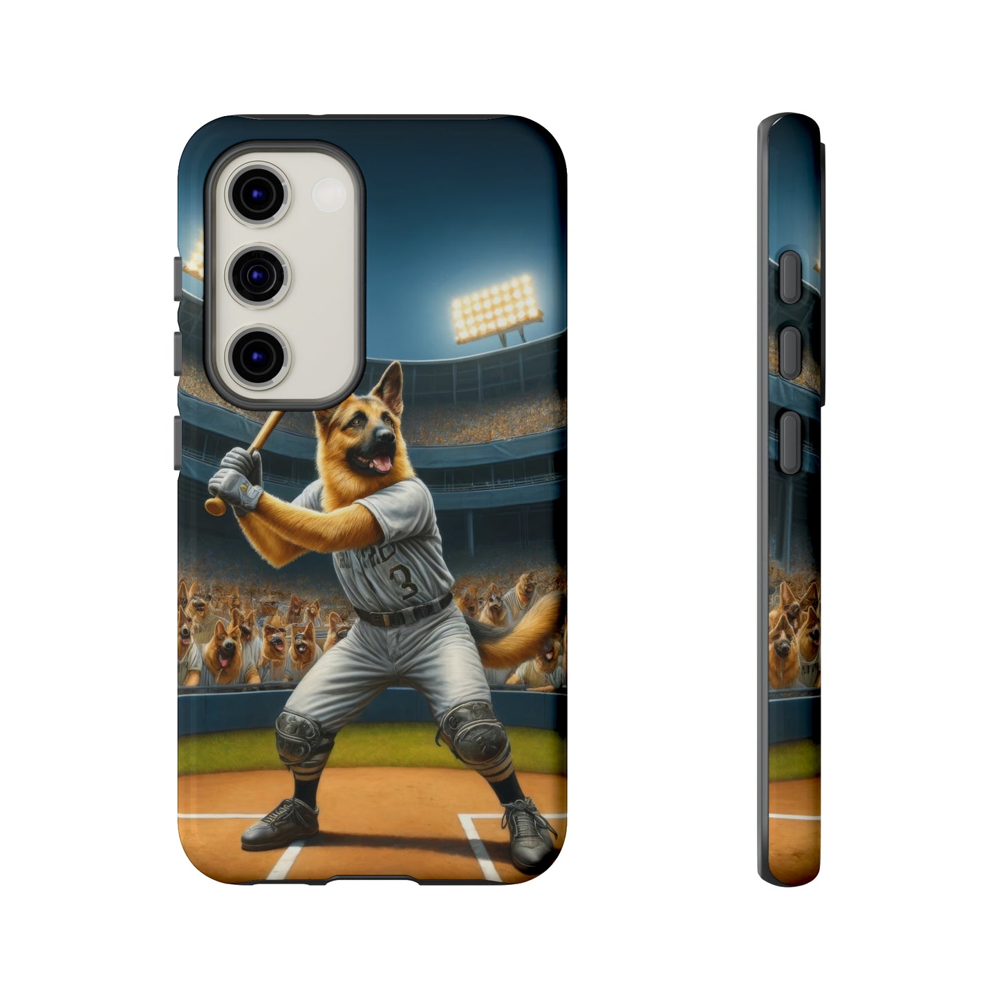 German Shepherd Playing Baseball Tough Phone Case