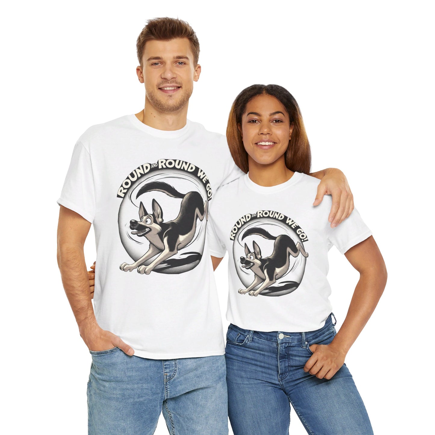 Round and Round We go! T-Shirt (13 colors) (German Shepherd)