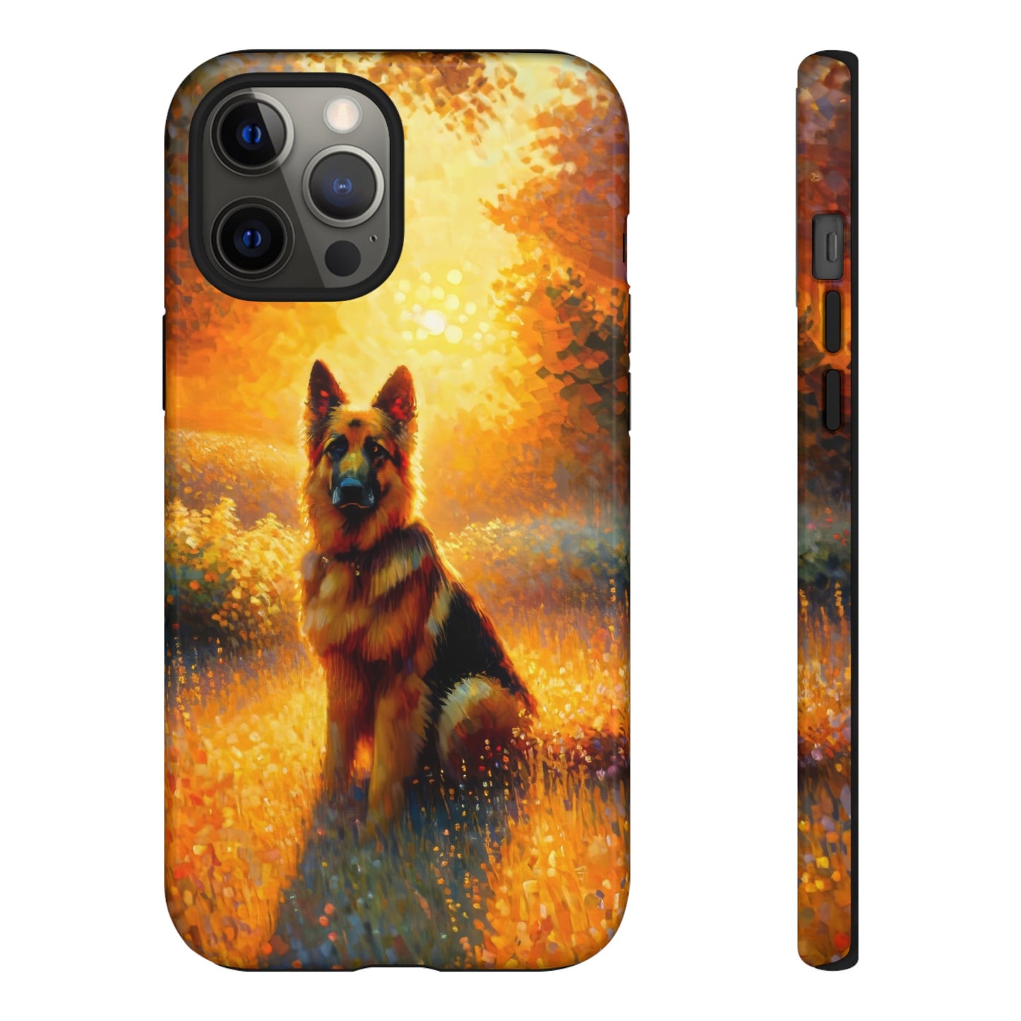 Golden hour and neo-impressionism German Shepherd Phone Case