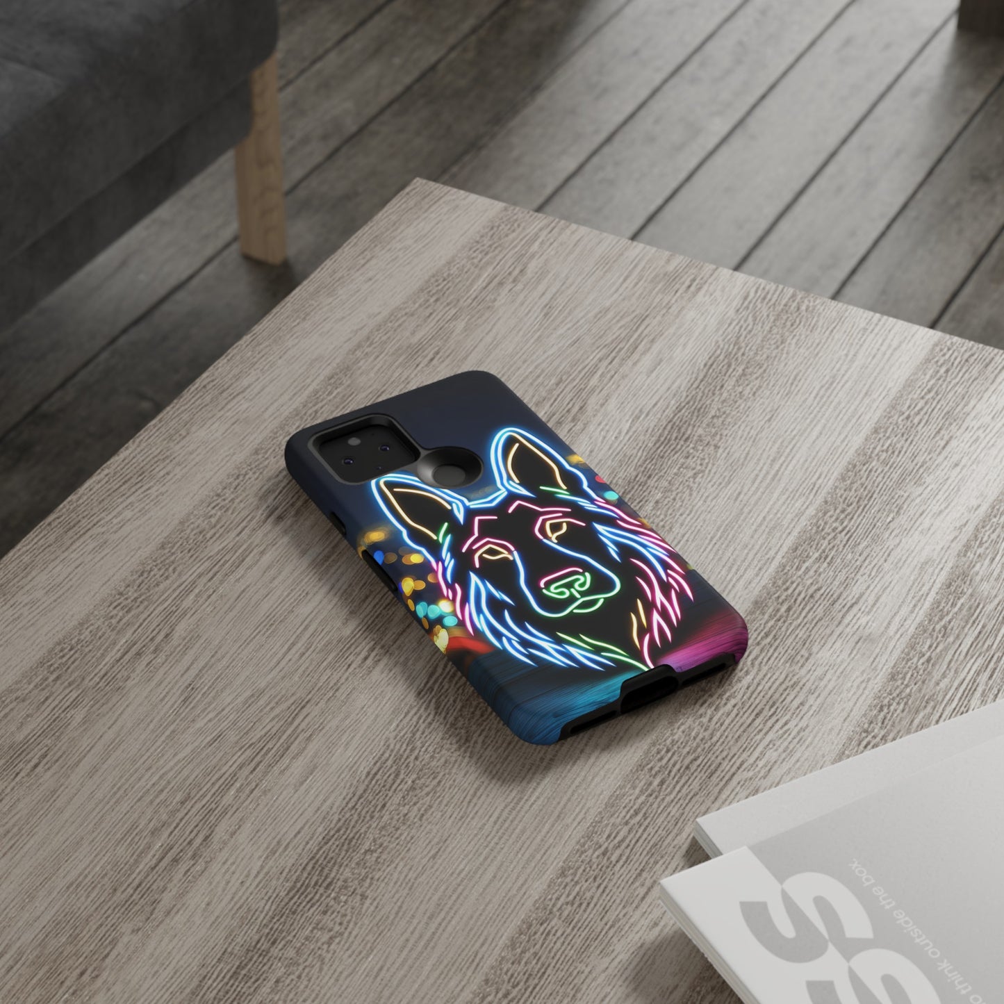 German Shepherd Neon Light Phone Case