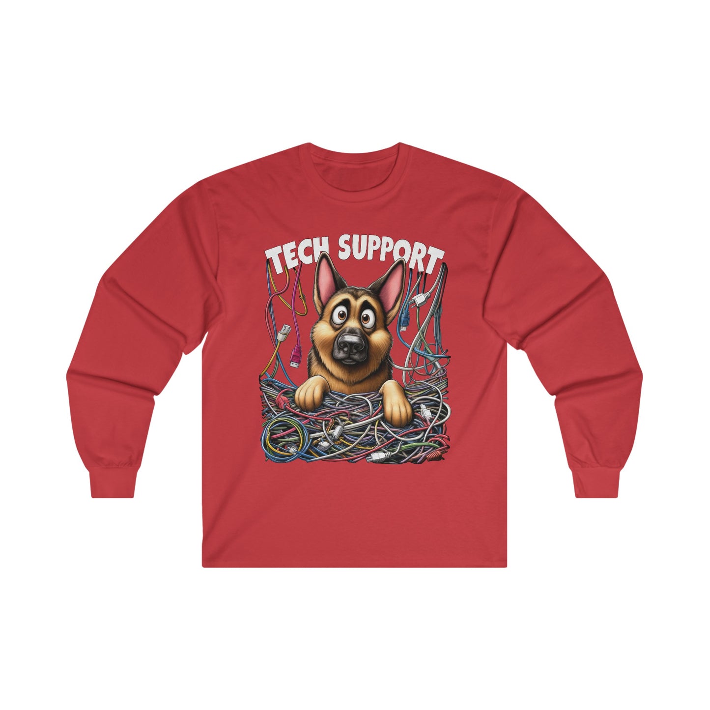 Tech Support Long Sleeve Shirt (20 colors) (German Shepherd)