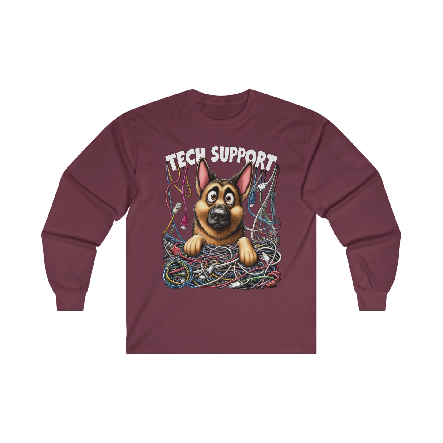 Tech Support Long Sleeve Shirt (20 colors) (German Shepherd)