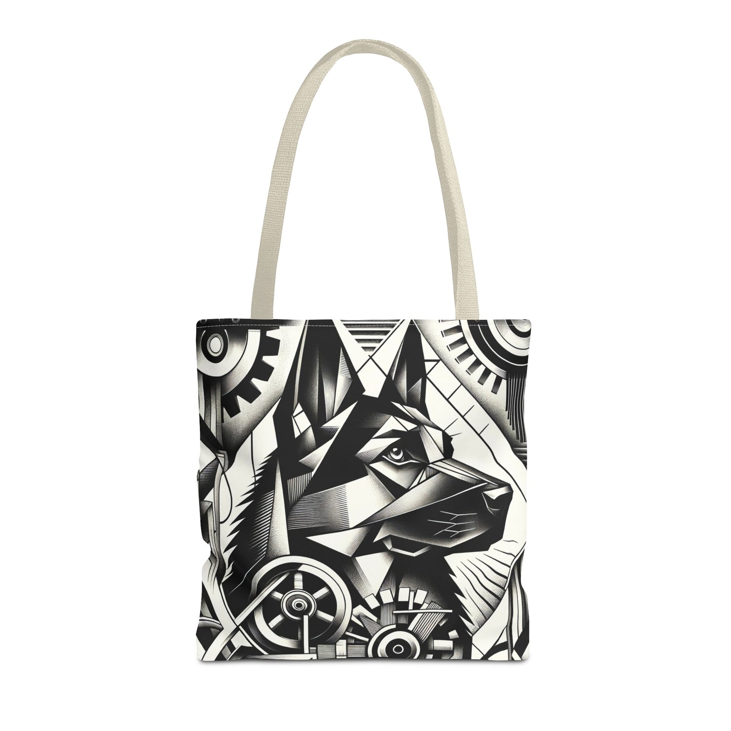 Constructivism and etching style German Shepherd Tote Bag