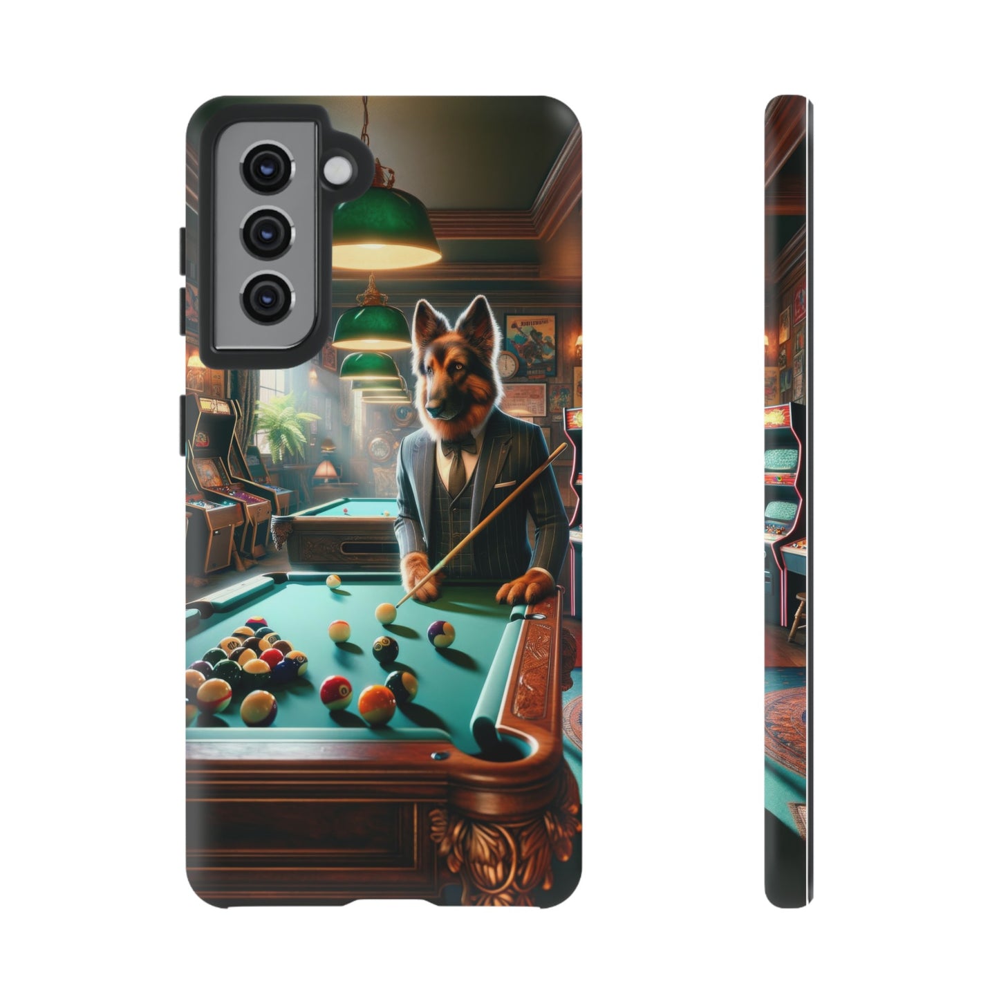 German Shepherd Playing Pool Phone Case