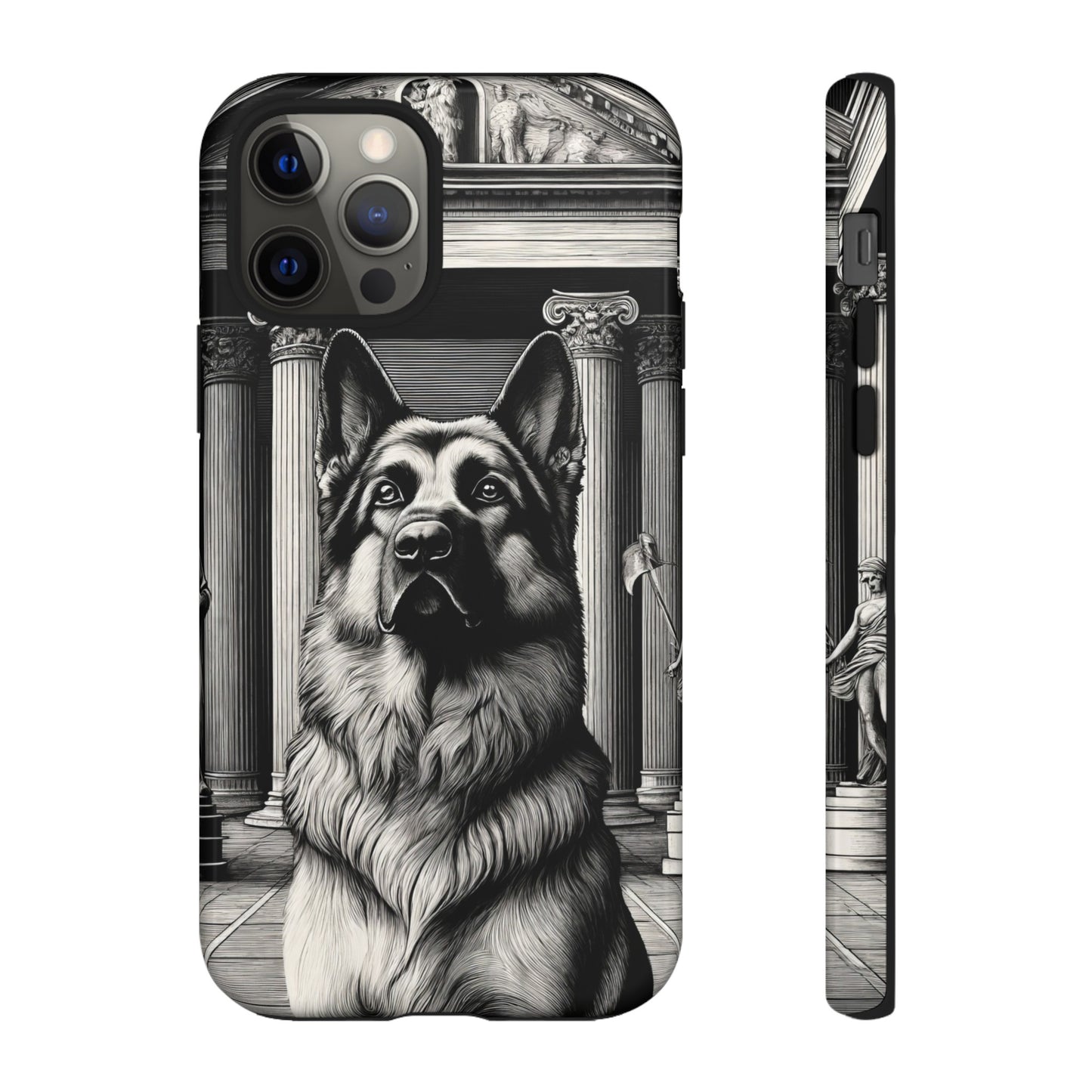 Etching and greco-roman German Shepherd Phone Case