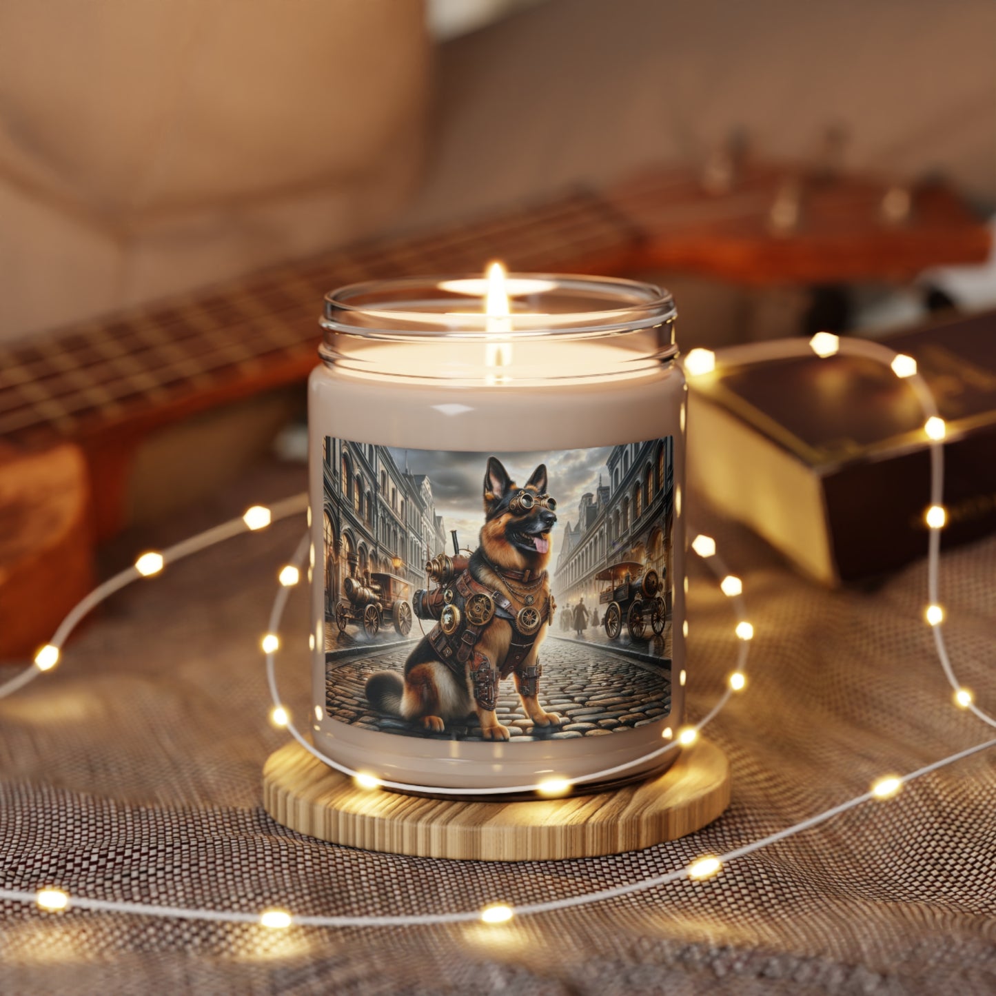 Realism and steampunk German Shepherd Scented Soy Candle, 9oz