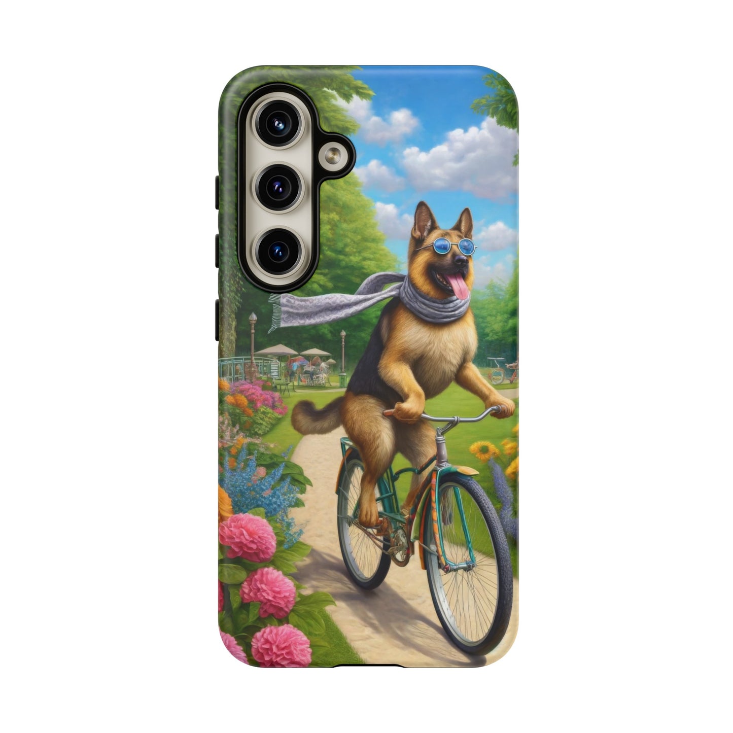 German Shepherd Riding a Bicycle Phone Case