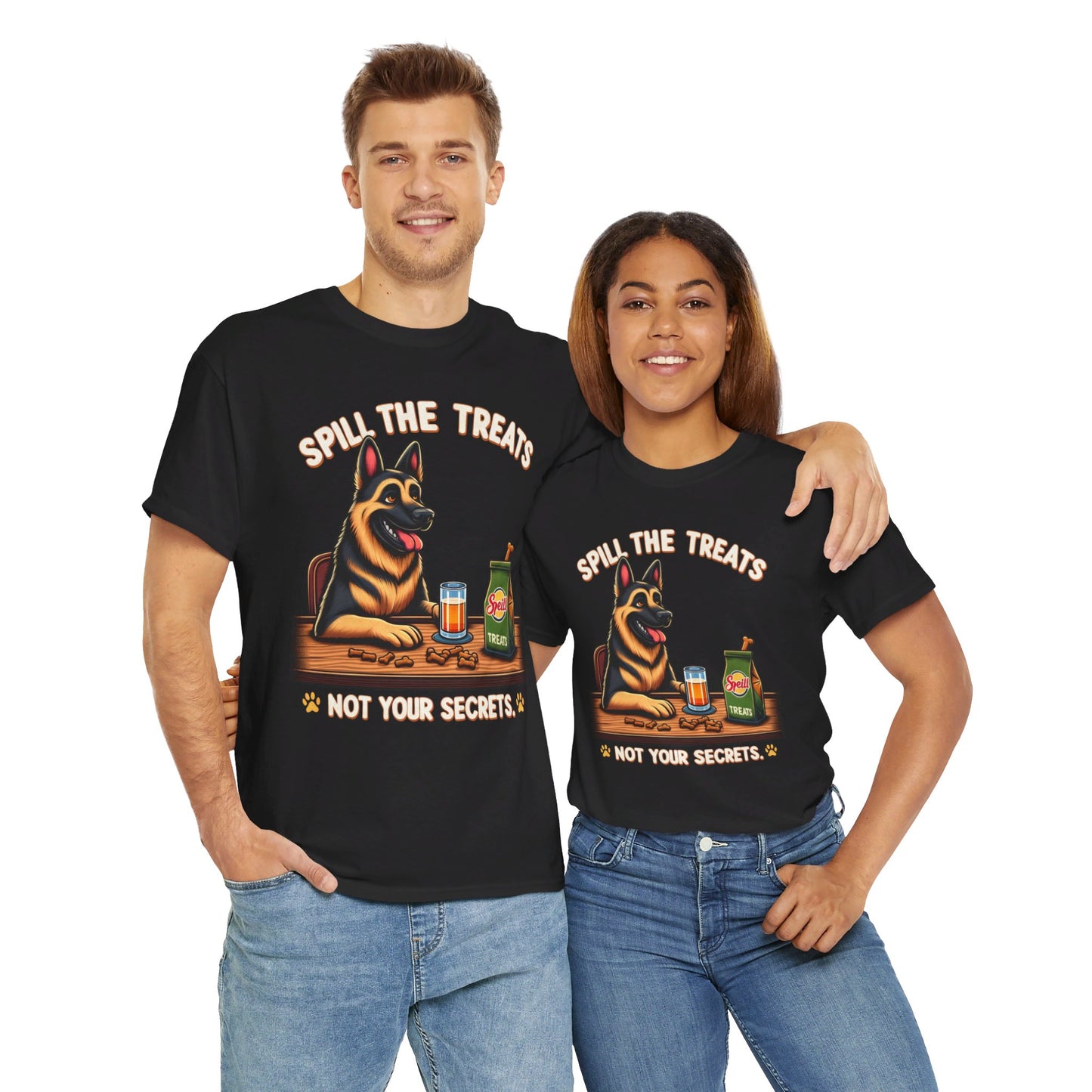 Spill the Treats T-Shirt (13 colors) (German Shepherd)