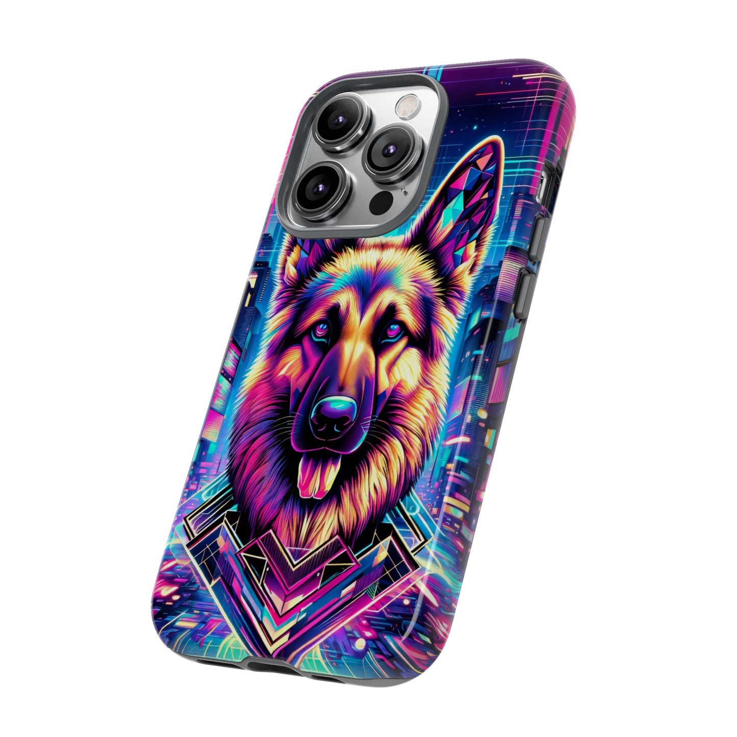 Glitch art German Shepherd Phone Case