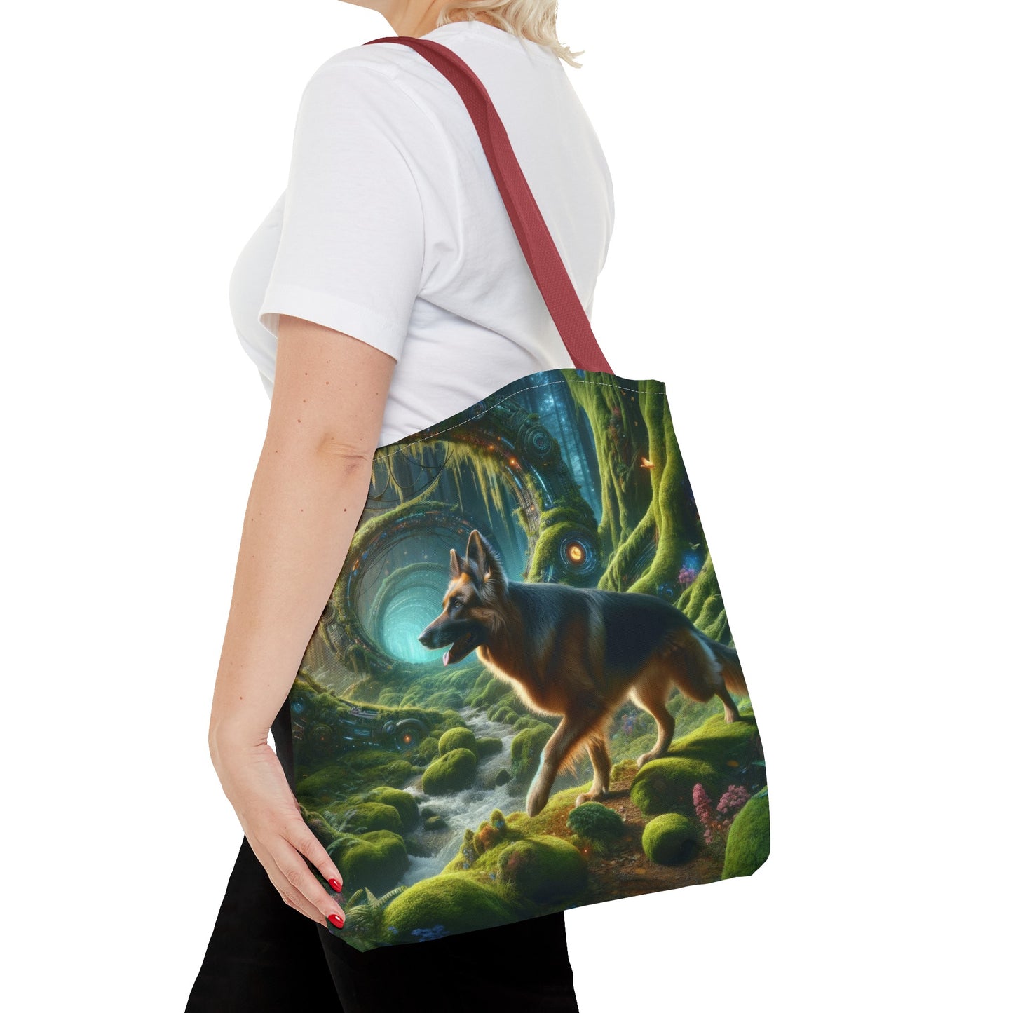 Sci-fi fantasy German Shepherd Tote Bag