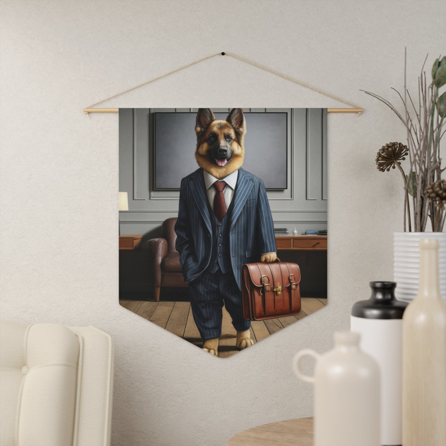 Graffiti-style German Shepherd Pennant