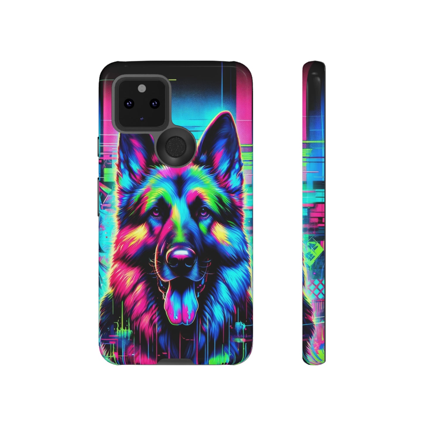 Neon graffiti German Shepherd Phone Case