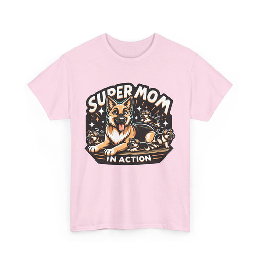 Super Mom in Action T-Shirt (13 colors) (German Shepherd)