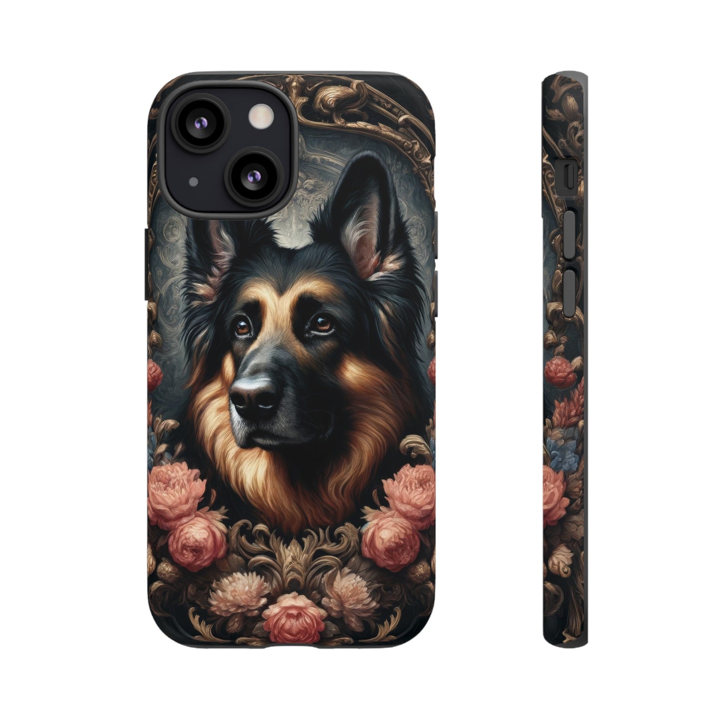 Gothic, high angle German Shepherd Phone Case