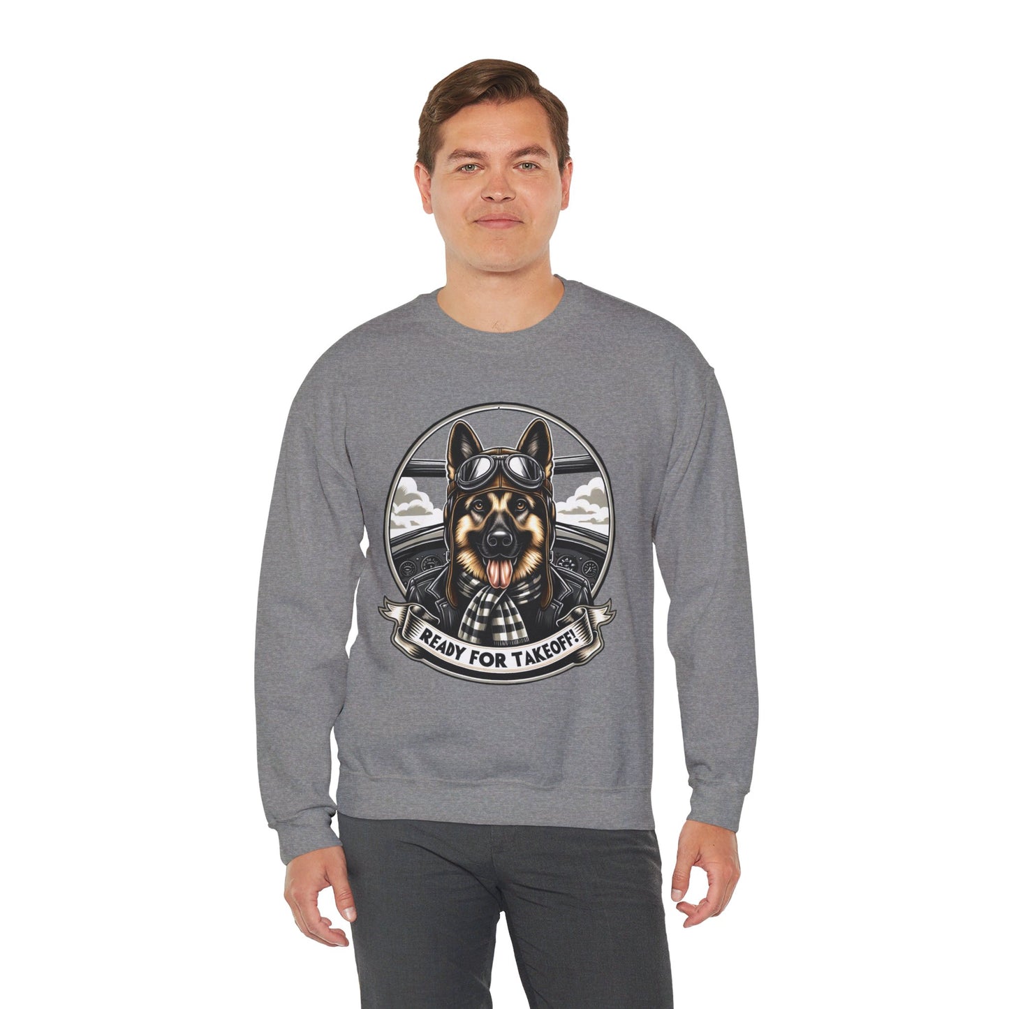 Ready for Takeoff! Sweatshirt (10 colors) (German Shepherd)