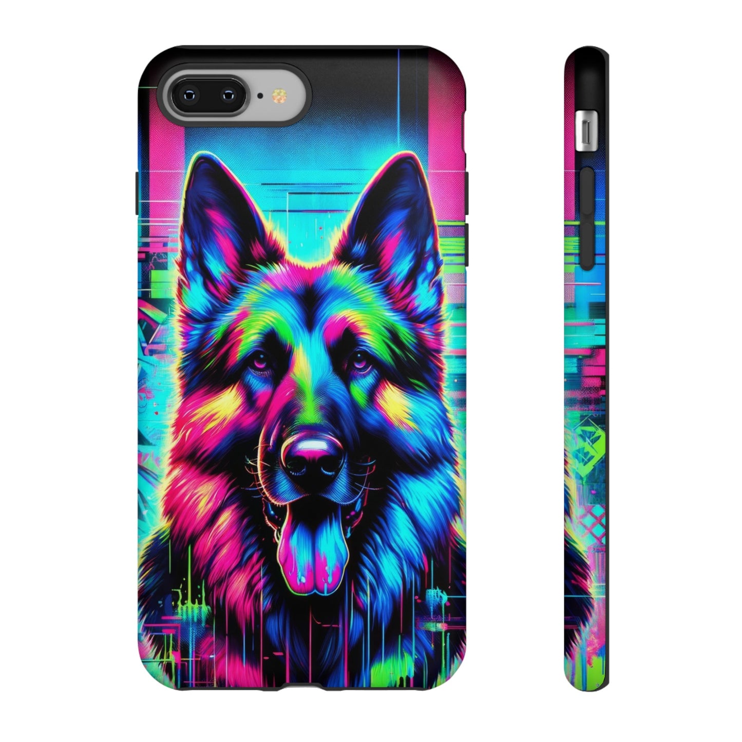 Neon graffiti German Shepherd Phone Case