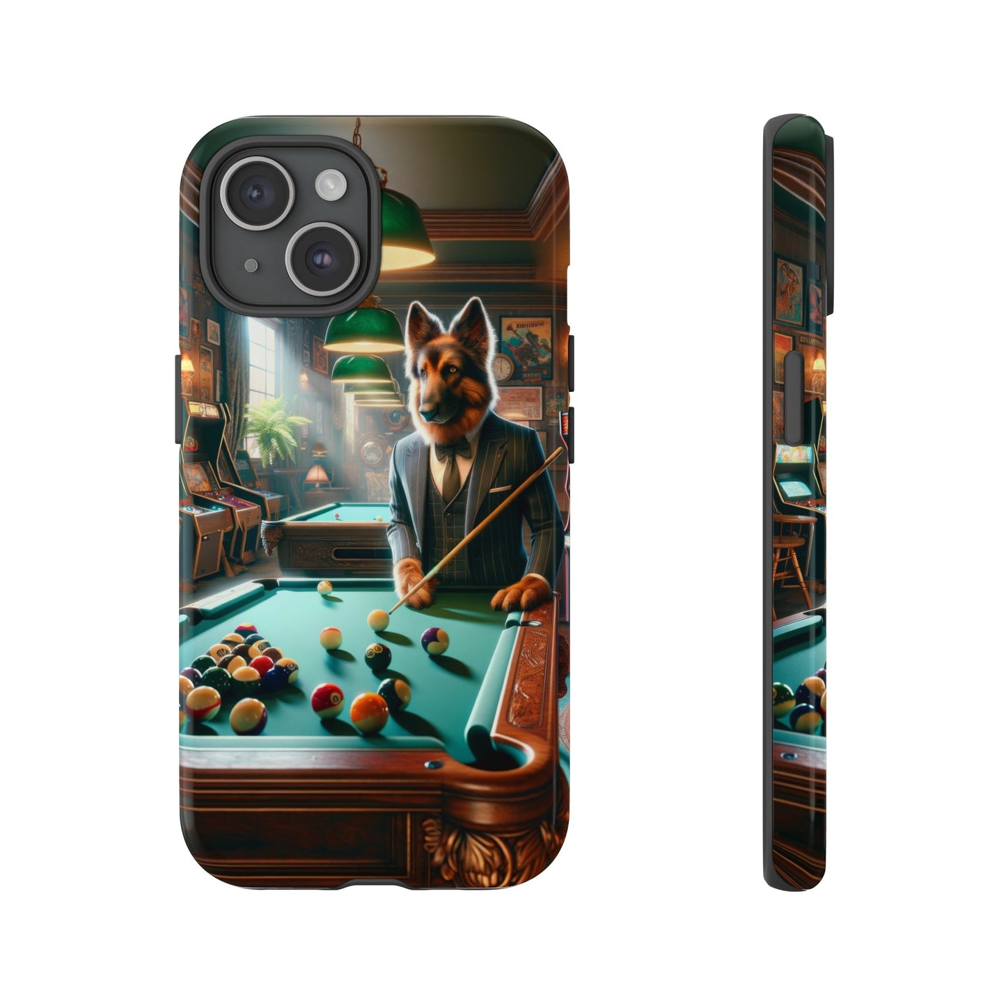 German Shepherd Playing Pool Phone Case