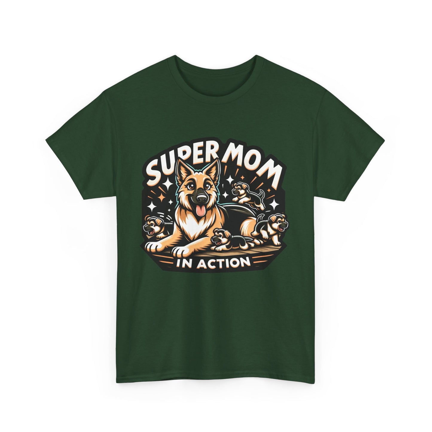 Super Mom in Action T-Shirt (13 colors) (German Shepherd)