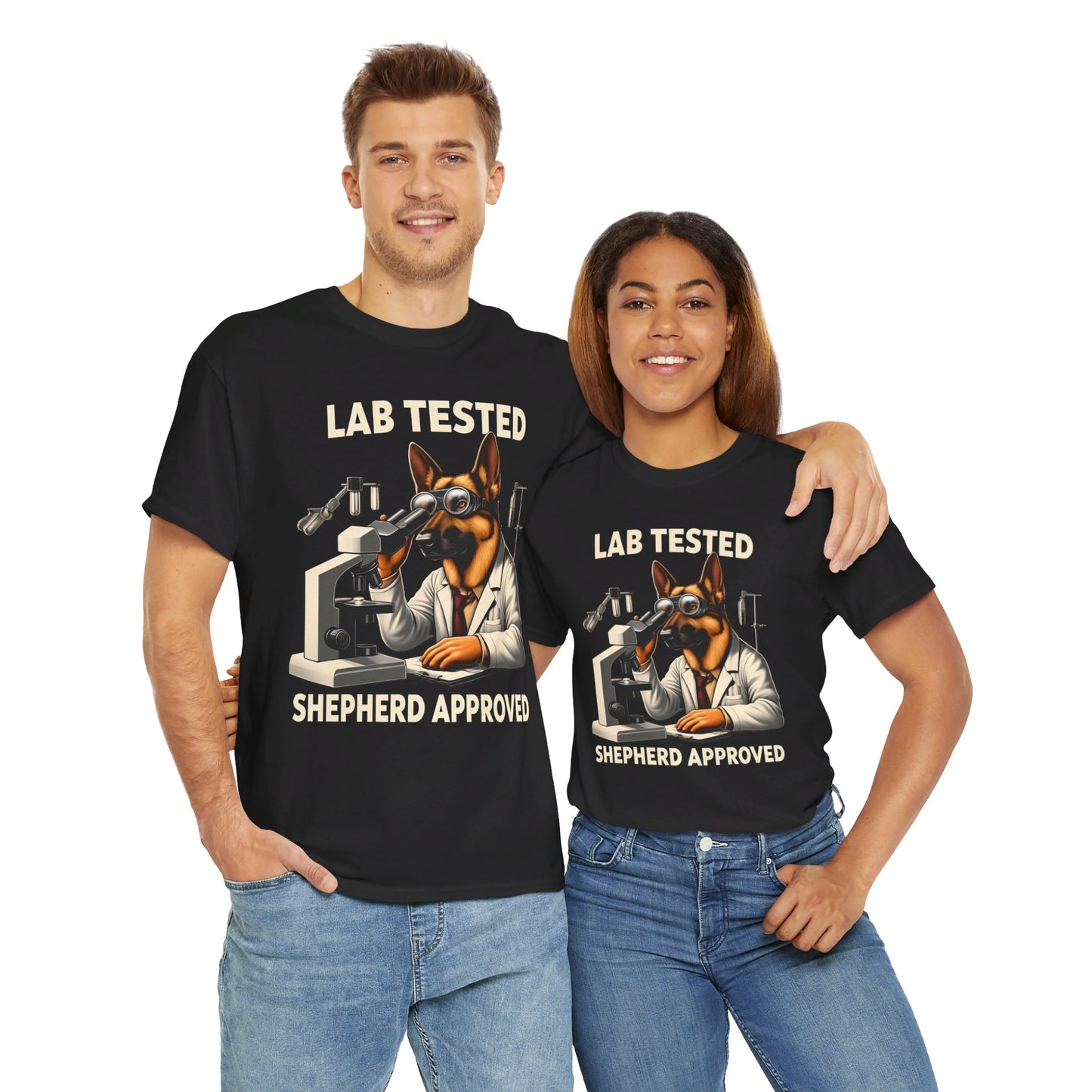 Lab Tested, Shepherd Approved T-Shirt (13 colors) (German Shepherd)