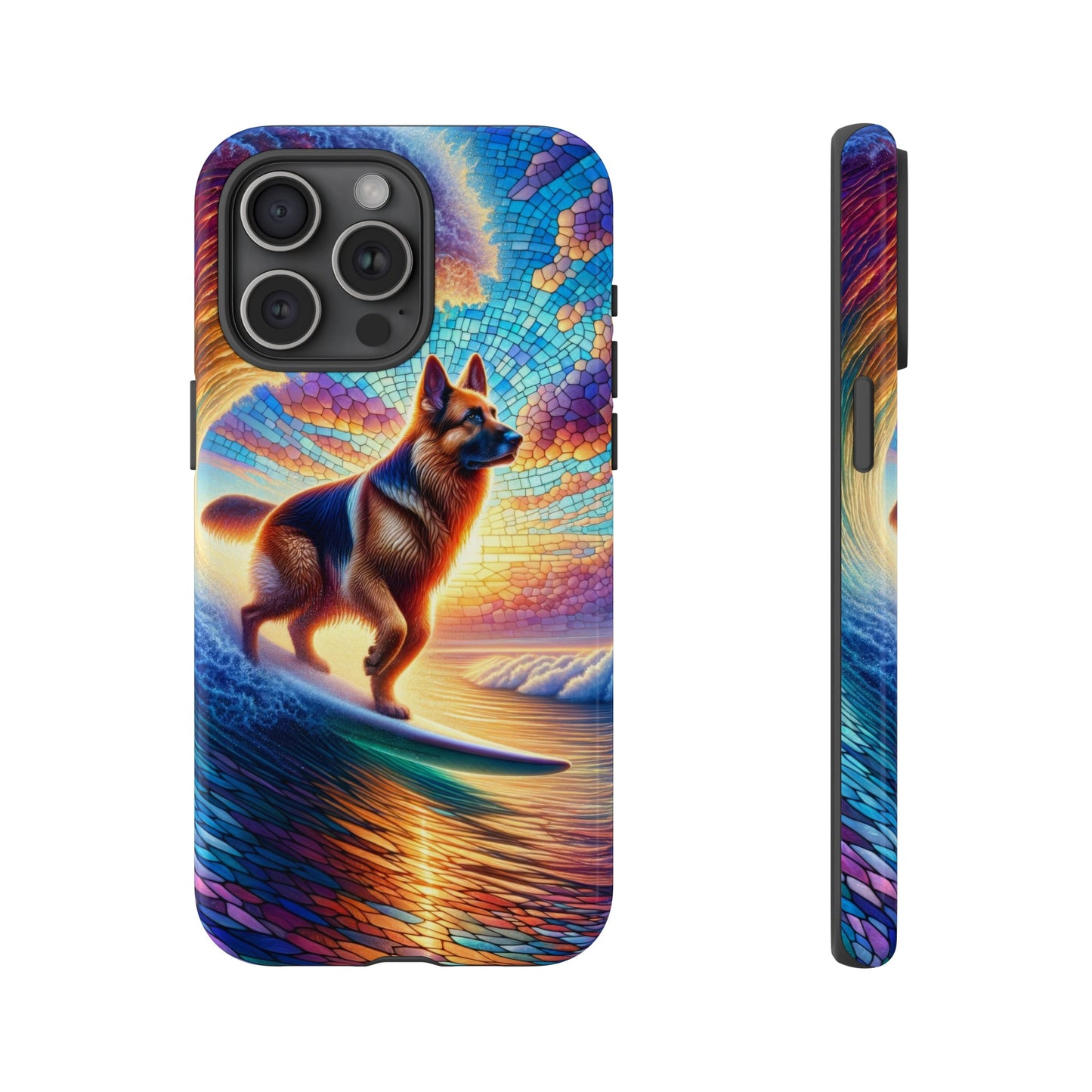 German Shepherd Surfing Phone Case