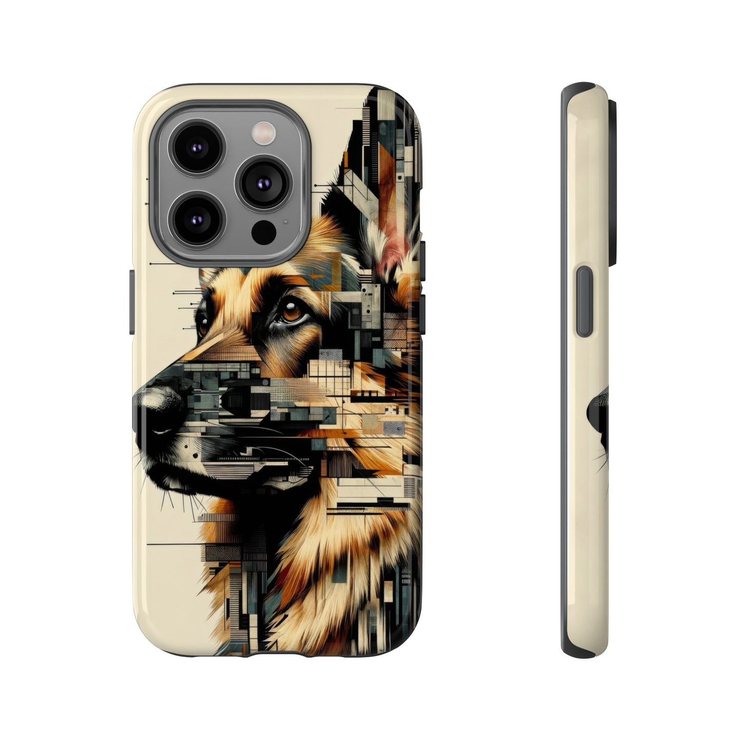 Constructivist and dadaist German Shepherd Phone Case