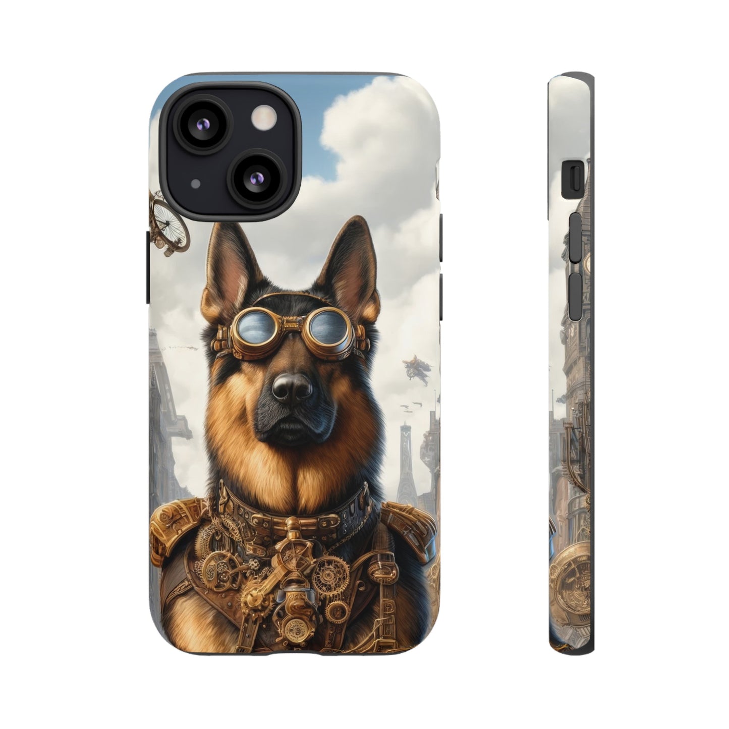 Realism and steampunk German Shepherd Phone Case