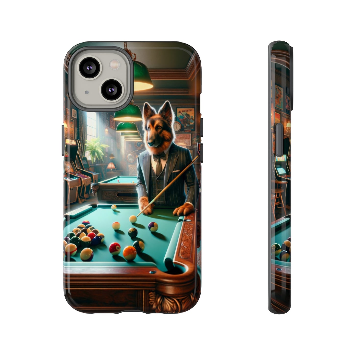 German Shepherd Playing Pool Phone Case