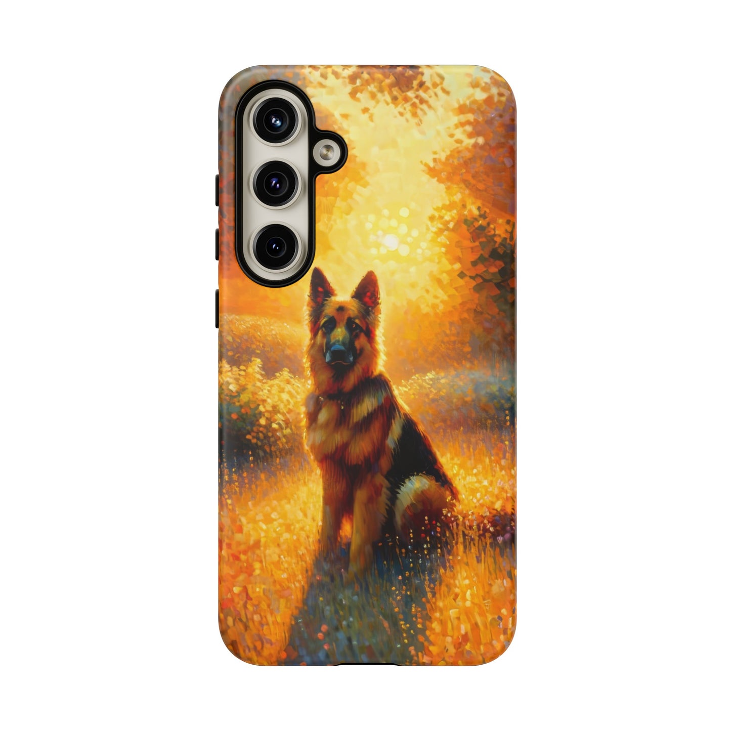 Golden hour and neo-impressionism German Shepherd Phone Case