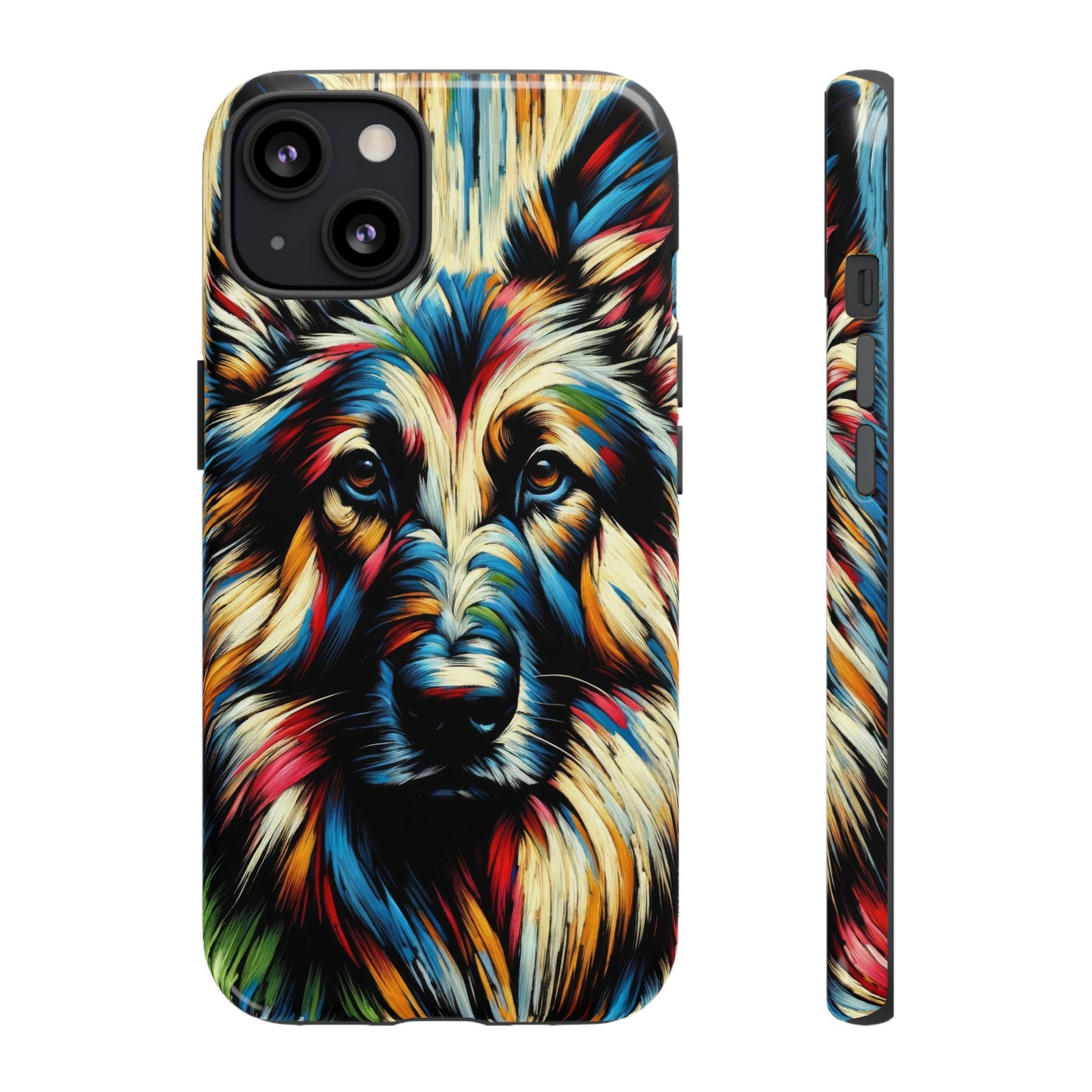 Fauvism scratchboard technique German Shepherd Phone Case