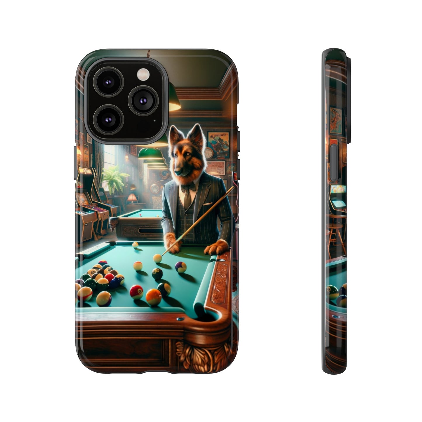 German Shepherd Playing Pool Phone Case