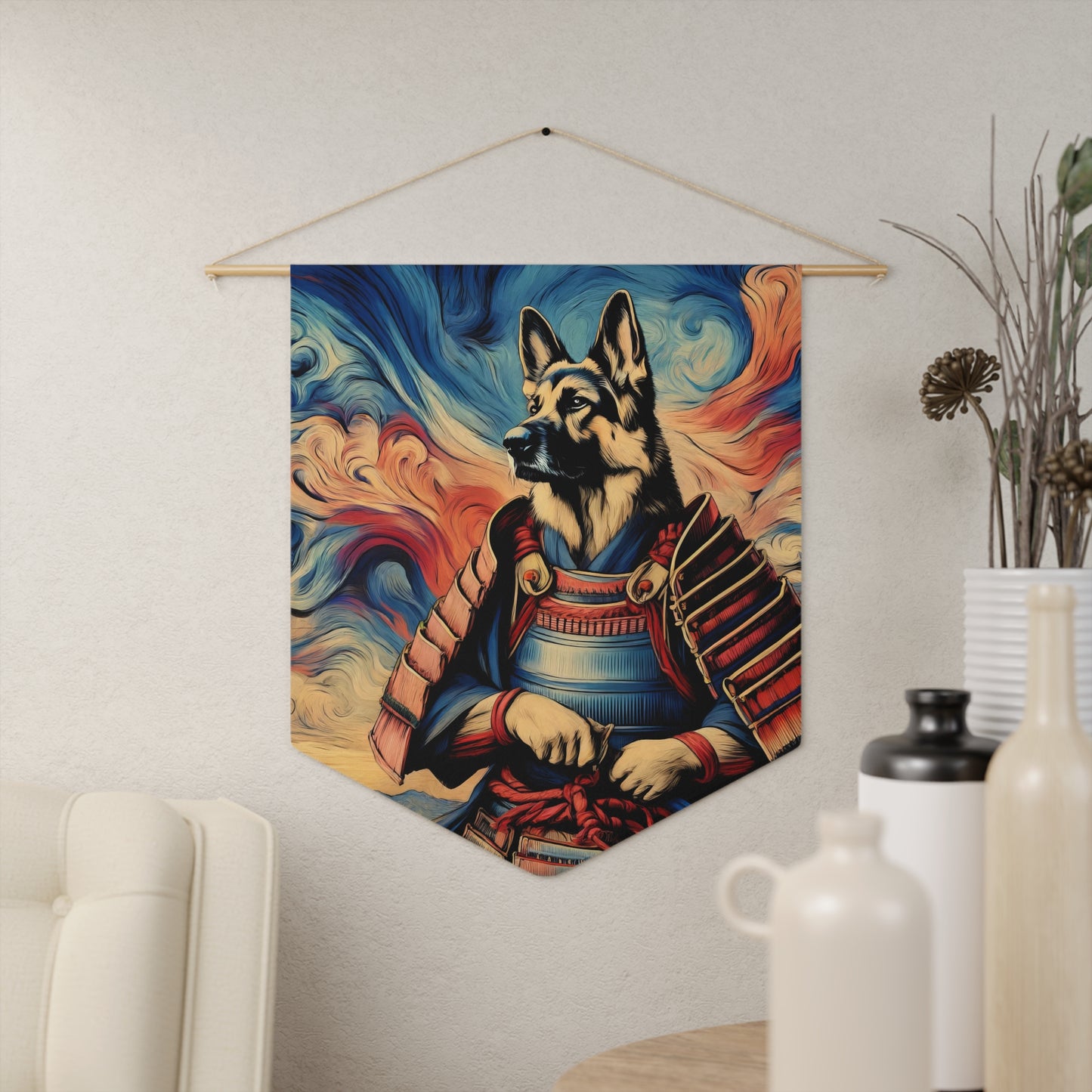 Samurai German Shepherd Pennant