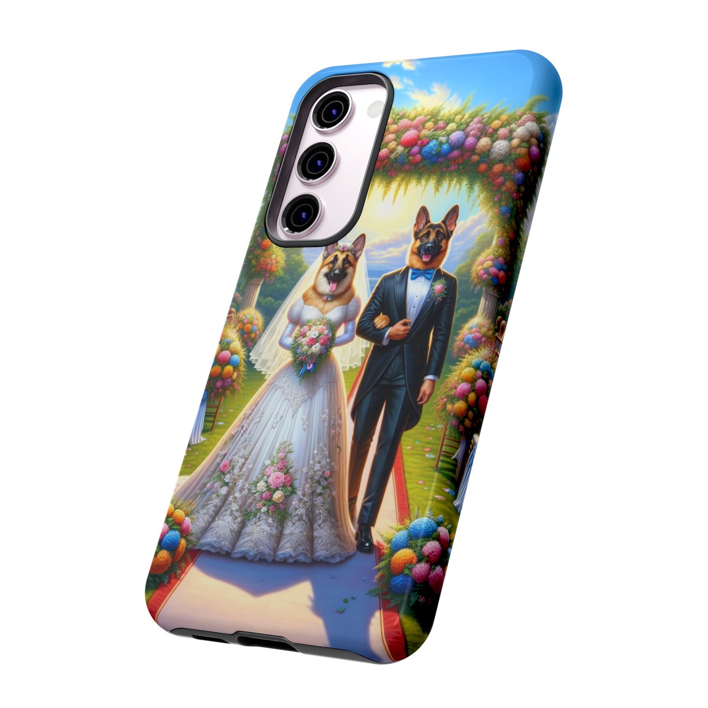 German Shepherds getting Married  Phone Case