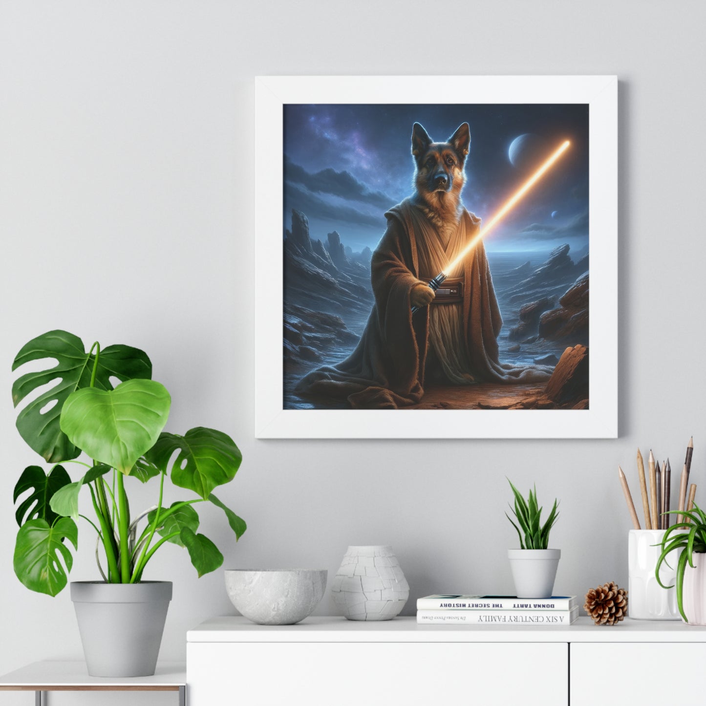 German Shepherd Dog Wars Framed Poster Painting 16x16