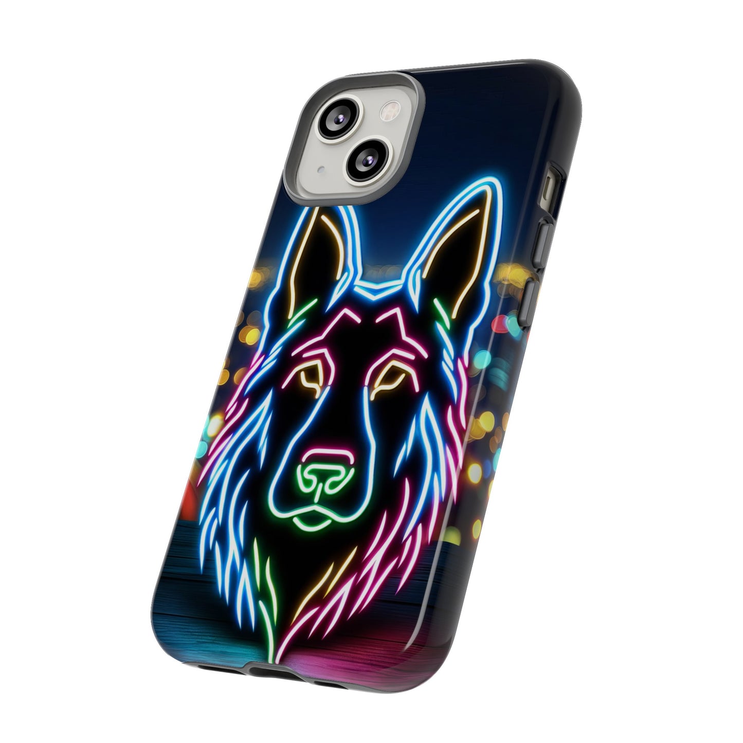 German Shepherd Neon Light Phone Case