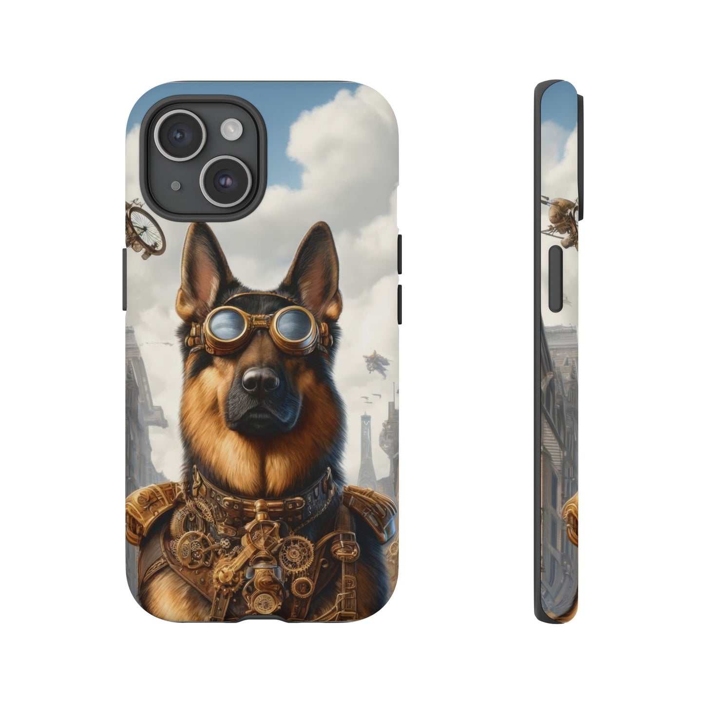 Realism and steampunk German Shepherd Phone Case