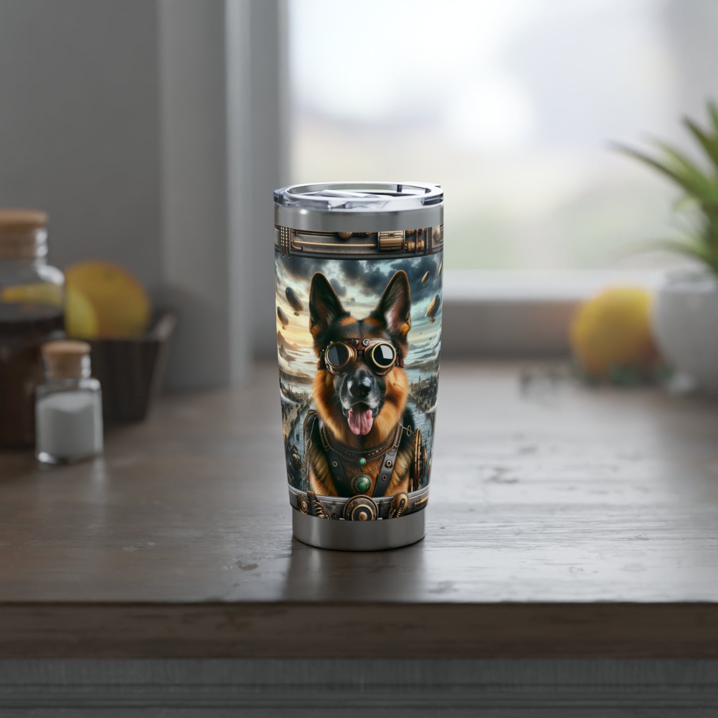 Steampunk Fantasy V2 German Shepherd 20oz Tumbler
