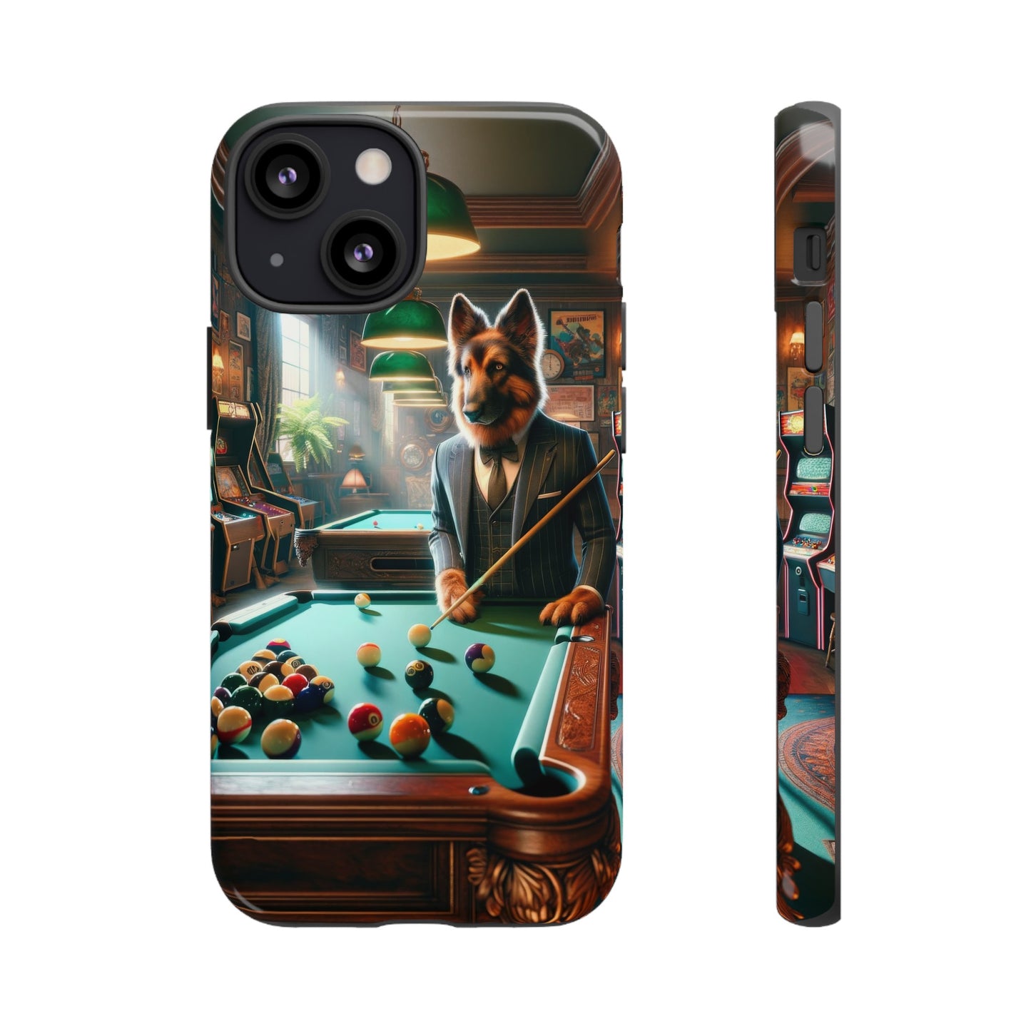 German Shepherd Playing Pool Phone Case