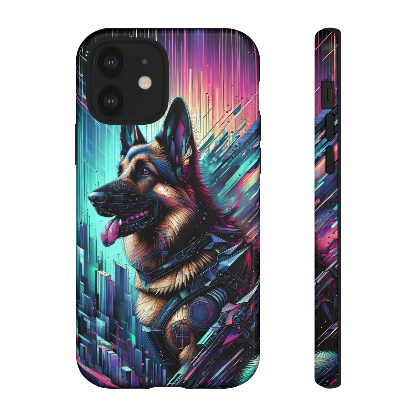 Futurism and gothic German Shepherd Phone Case