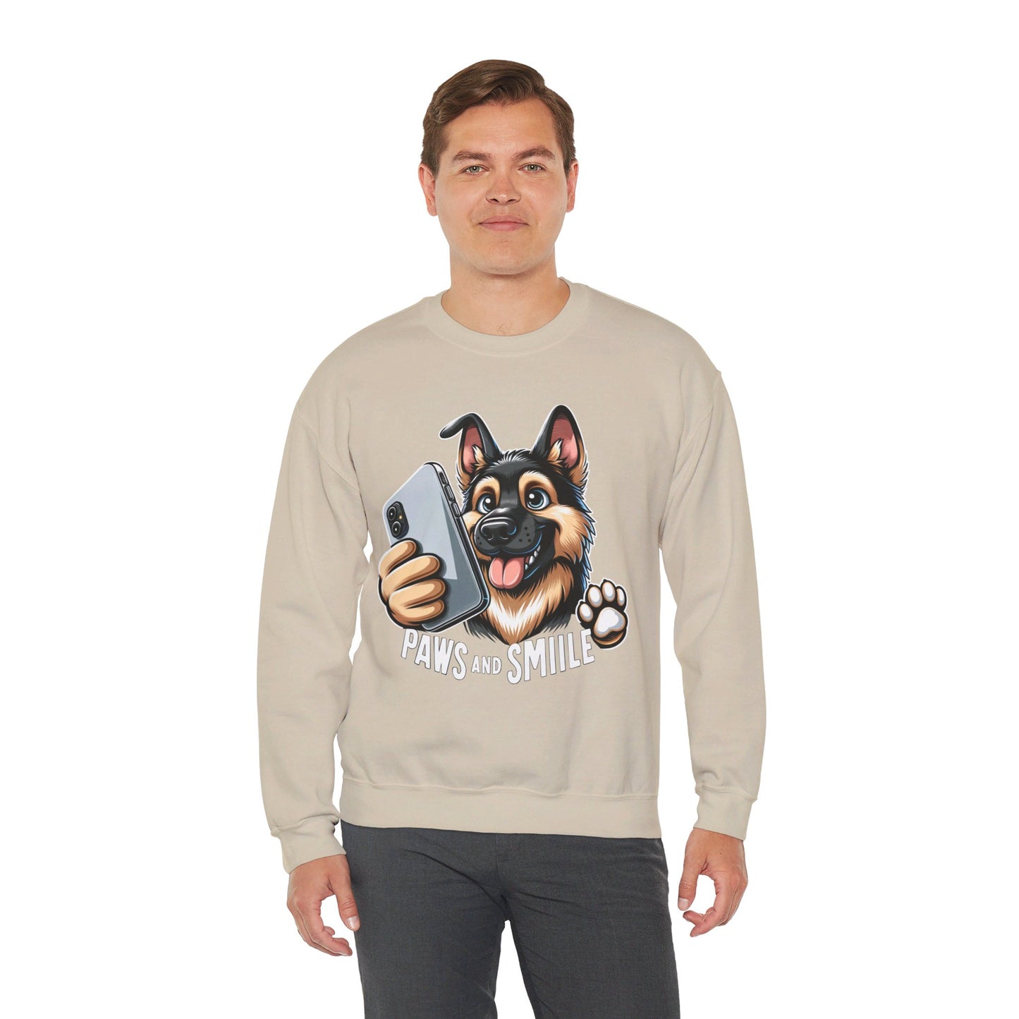 Paws and Smile Sweatshirt (10 colors) (German Shepherd)