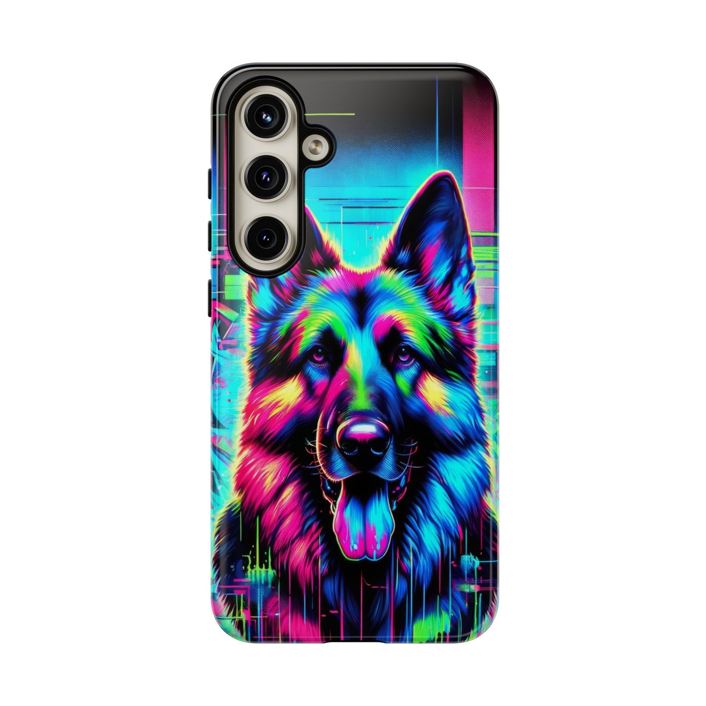 Neon graffiti German Shepherd Phone Case