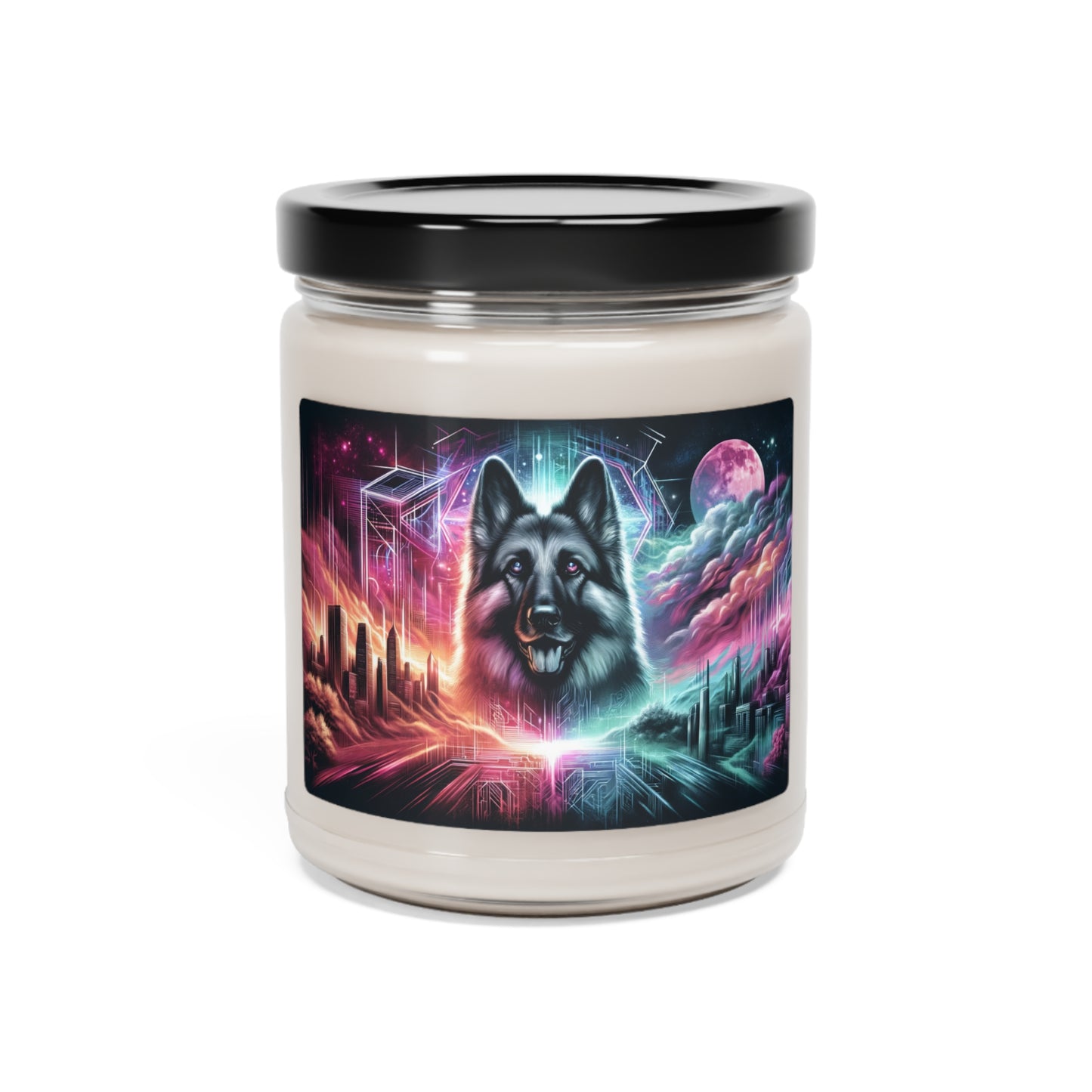 Dreamy fantasy German Shepherd Scented Soy Candle, 9oz