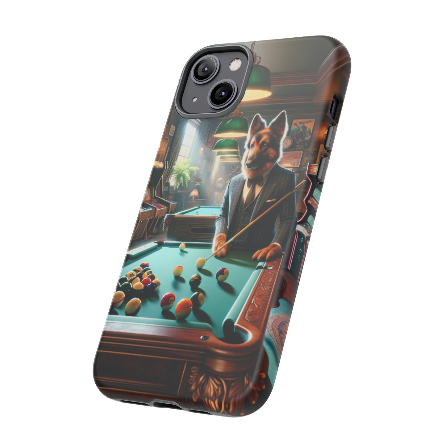 German Shepherd Playing Pool Phone Case