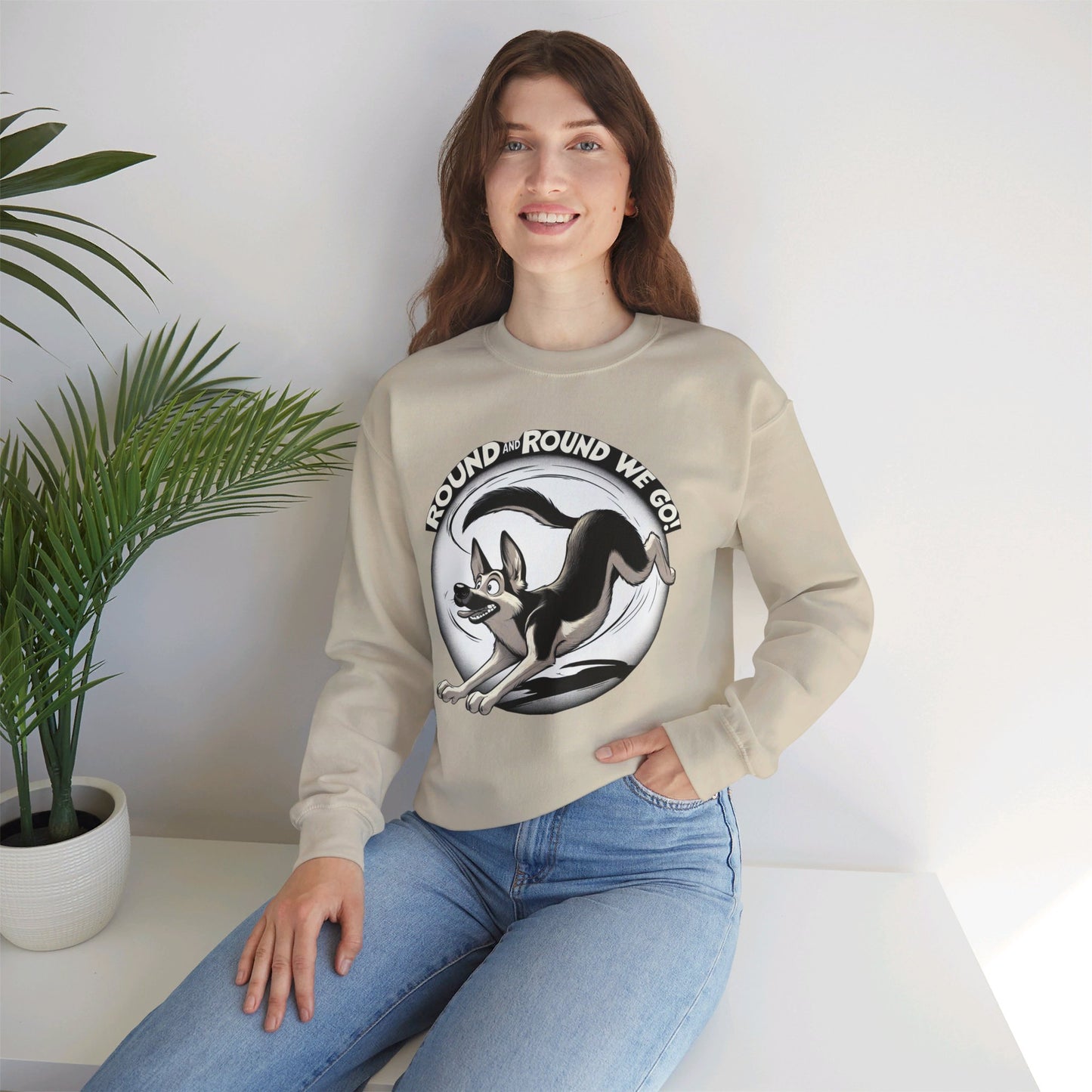 Round and Round We go! Sweatshirt (10 colors) (German Shepherd)