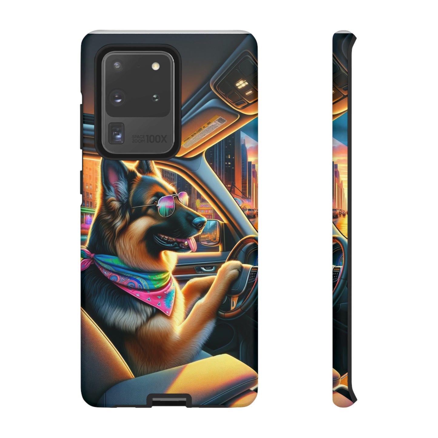 German Shepherd Driving a Car Phone Case