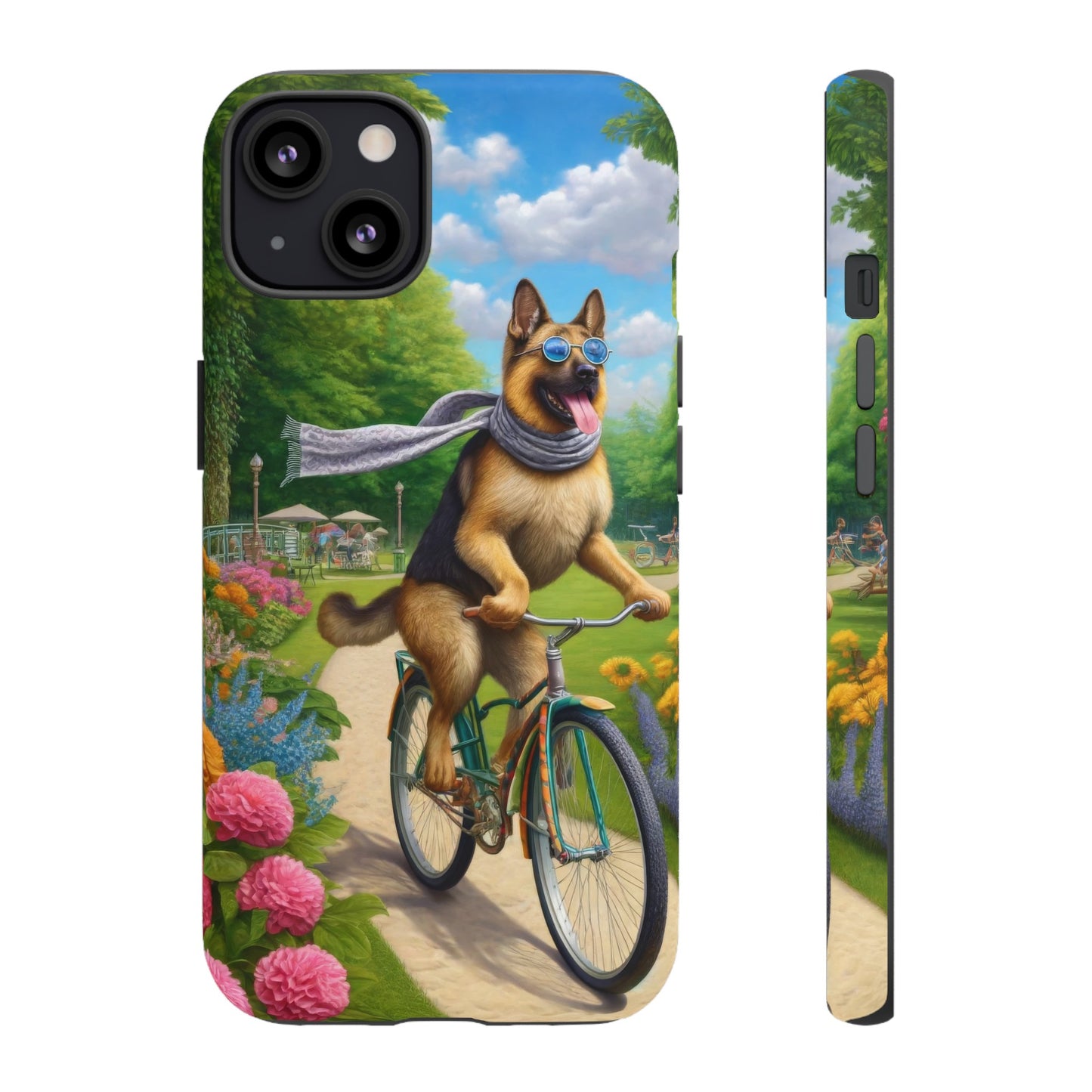 German Shepherd Riding a Bicycle Phone Case