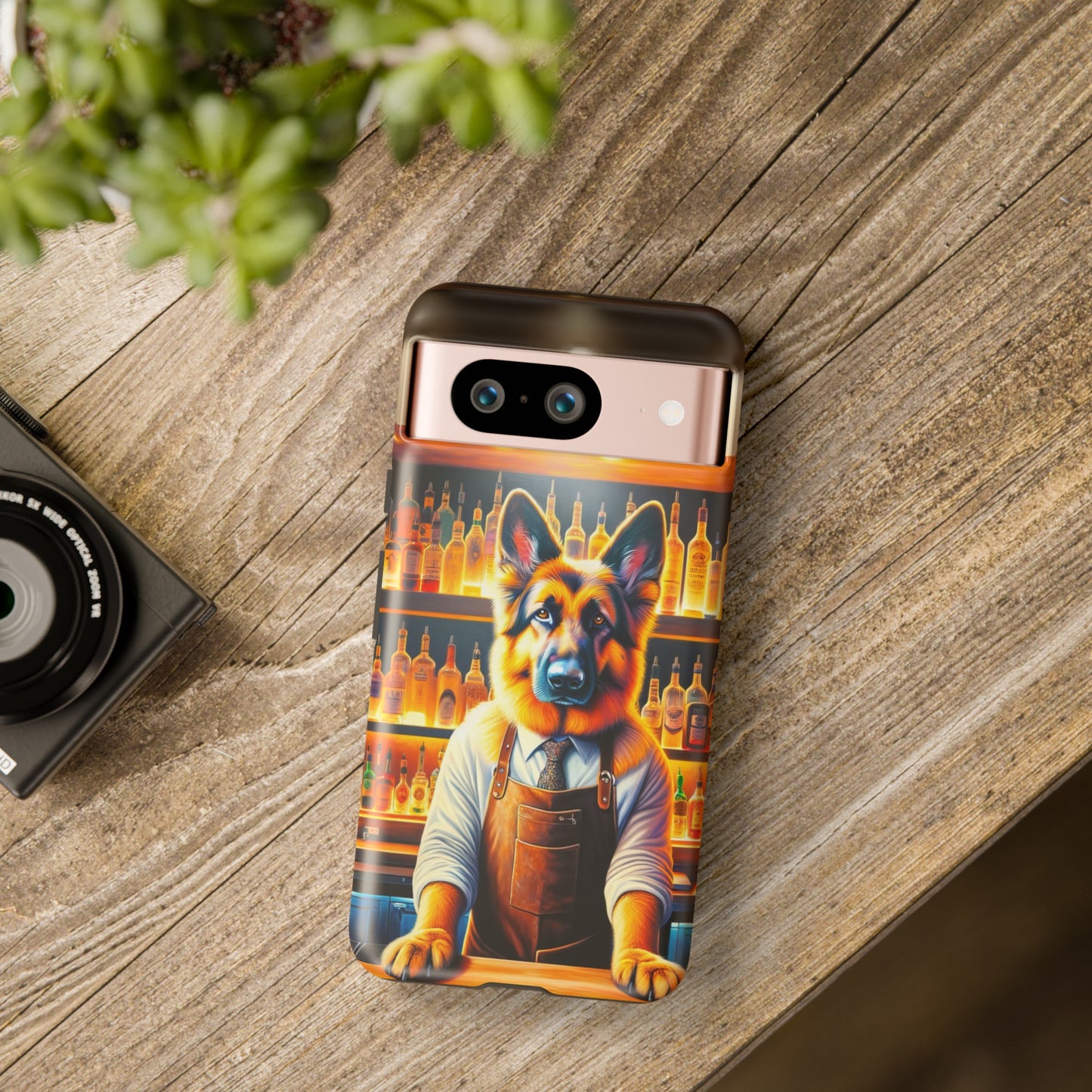 German Shepherd Tending a Bar Phone Case