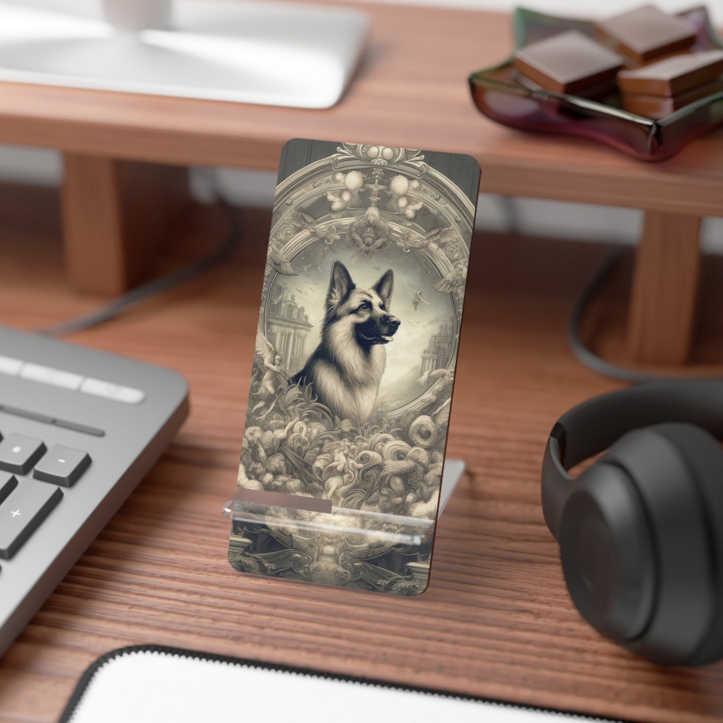 Dreamy fantasy and rococo German Shepherd Smartphone Stand