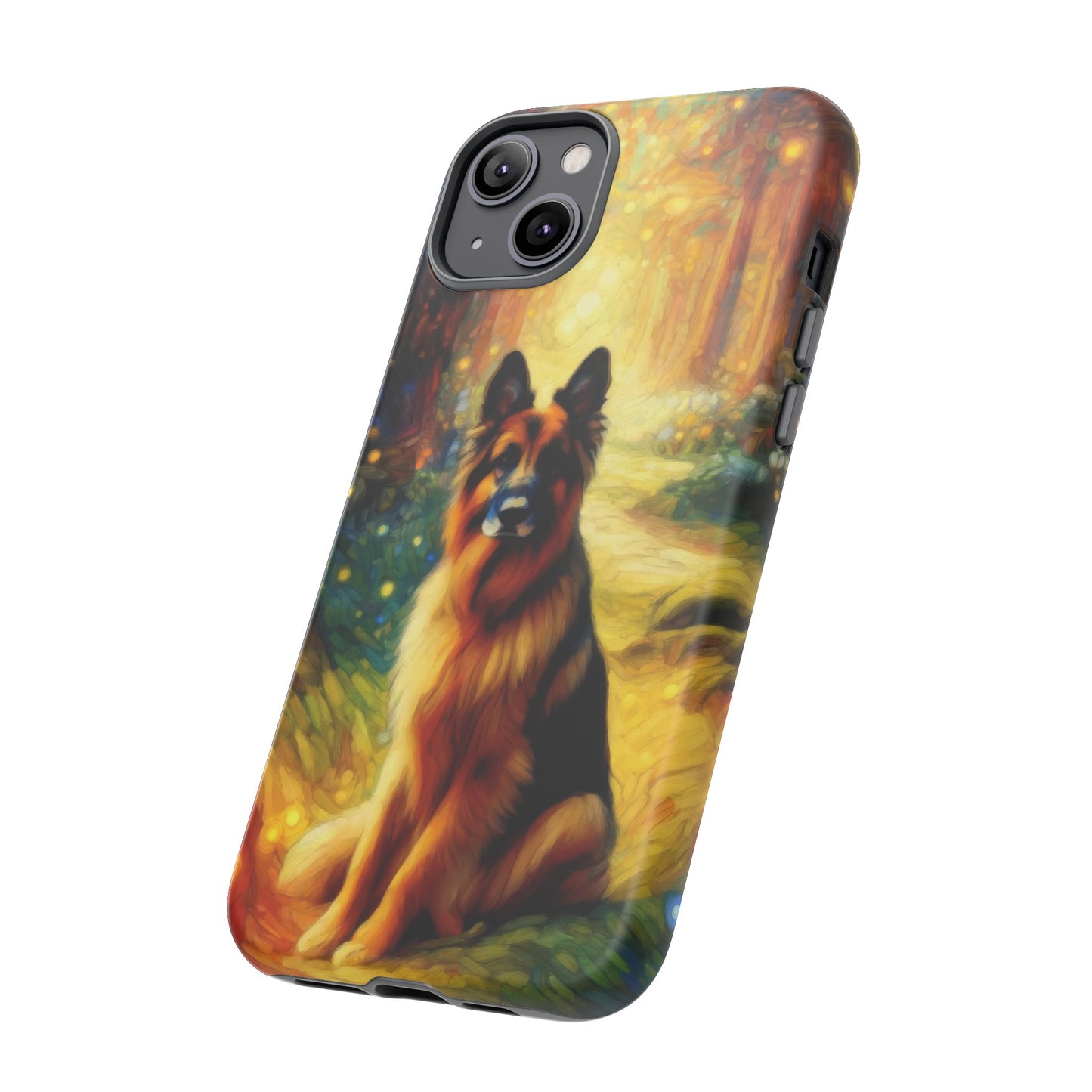 Neo-impressionism and fairy tale German Shepherd Phone Case